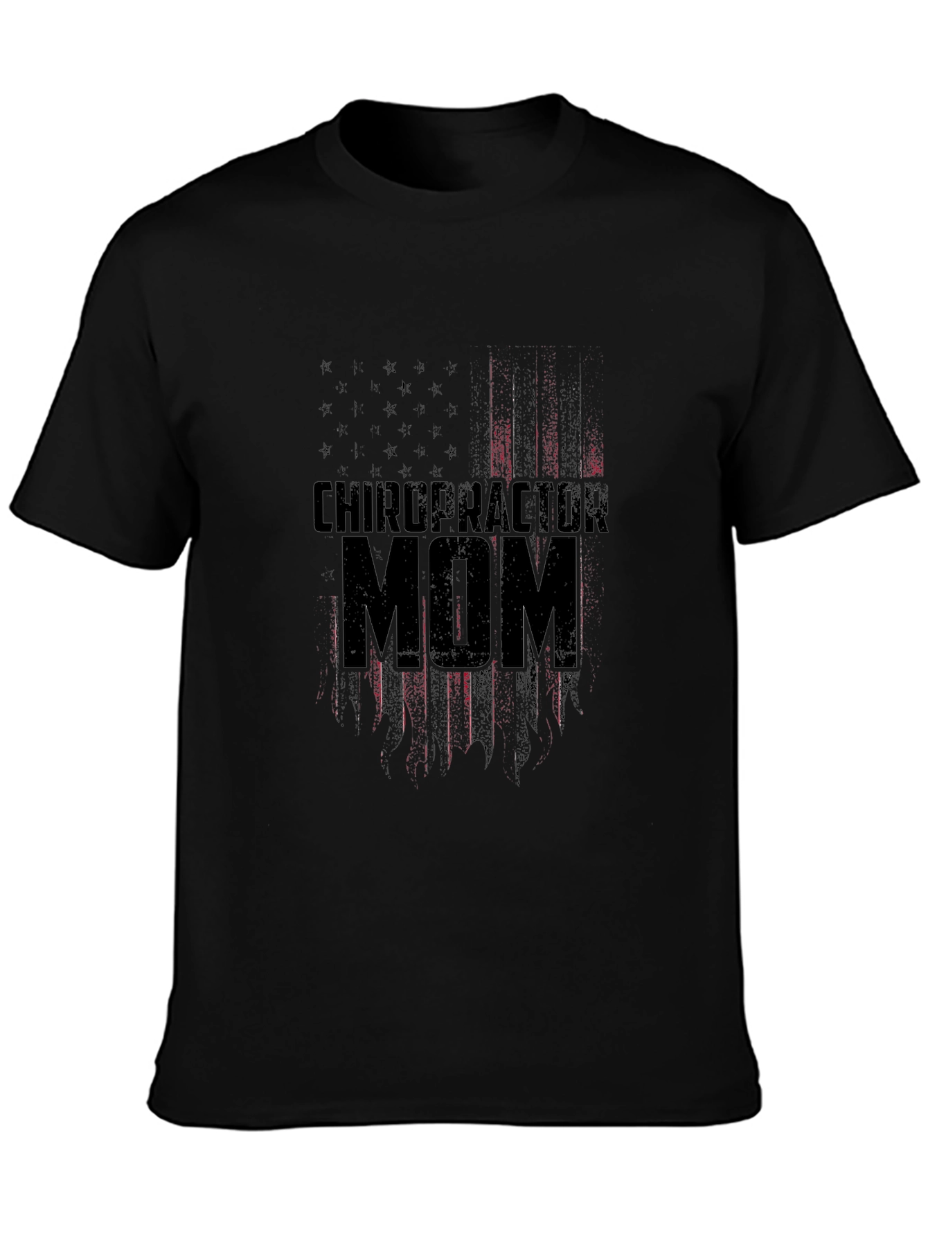 Chiropractor Mom Patriotic American Flag Graphic T-Shirt