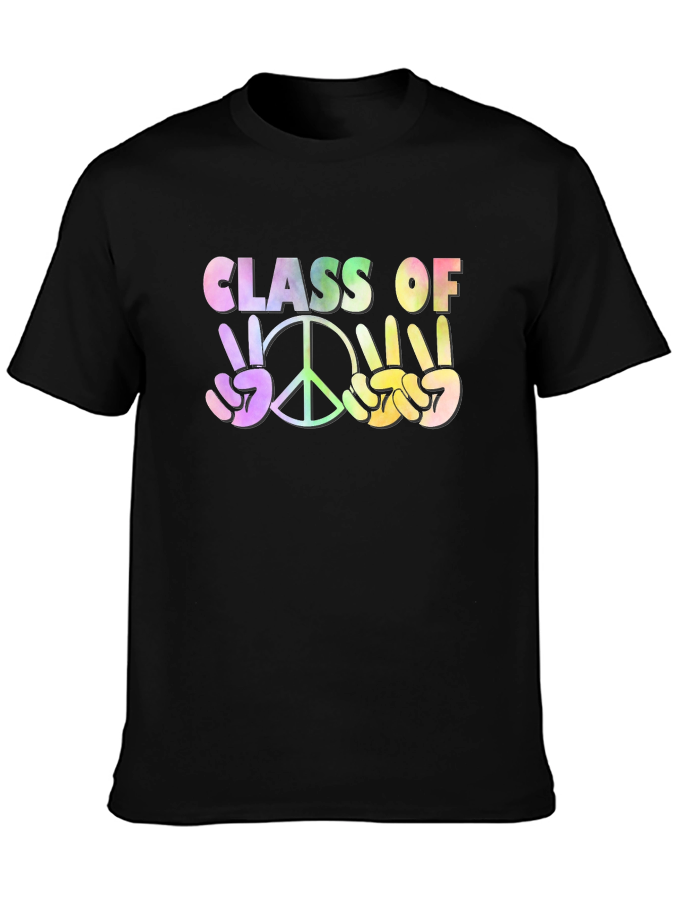 Class Of Peace Sign Graphic T-Shirt - Black