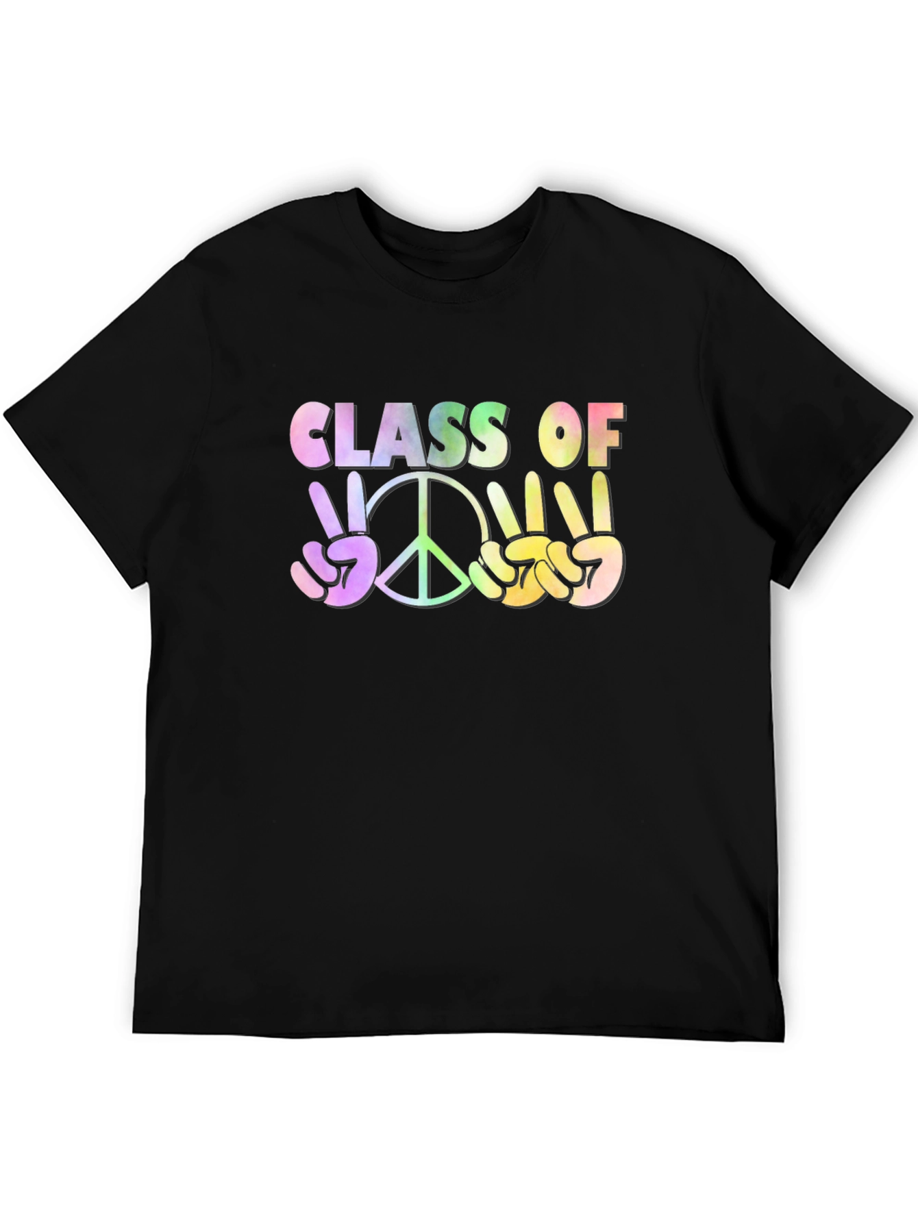 Class Of Peace Sign Graphic T-Shirt - Black