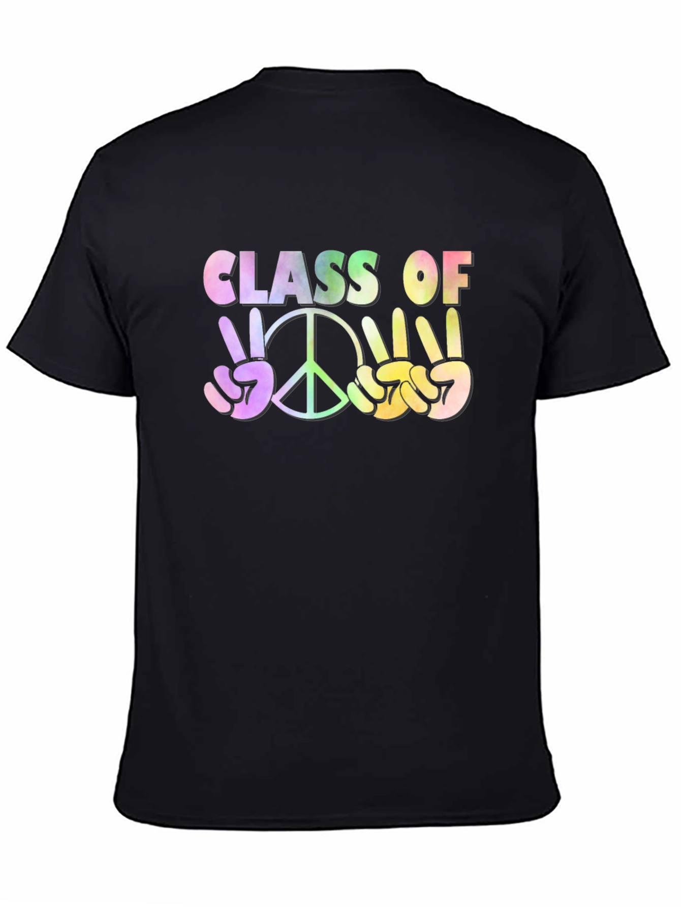 Class Of Peace Sign Graphic T-Shirt - Black