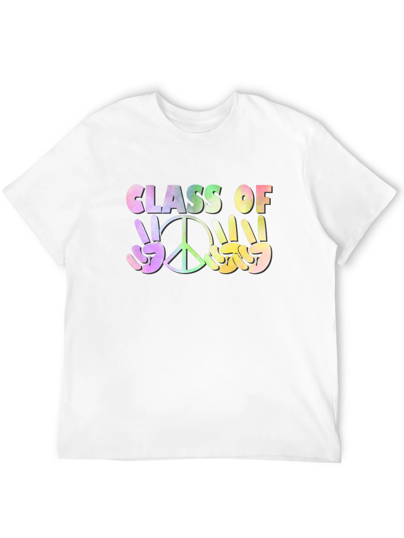 Class Of Peace Sign Graphic T-Shirt - Black