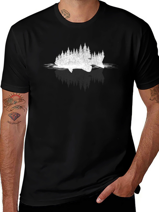 Nature Scene Graphic Black T-Shirt