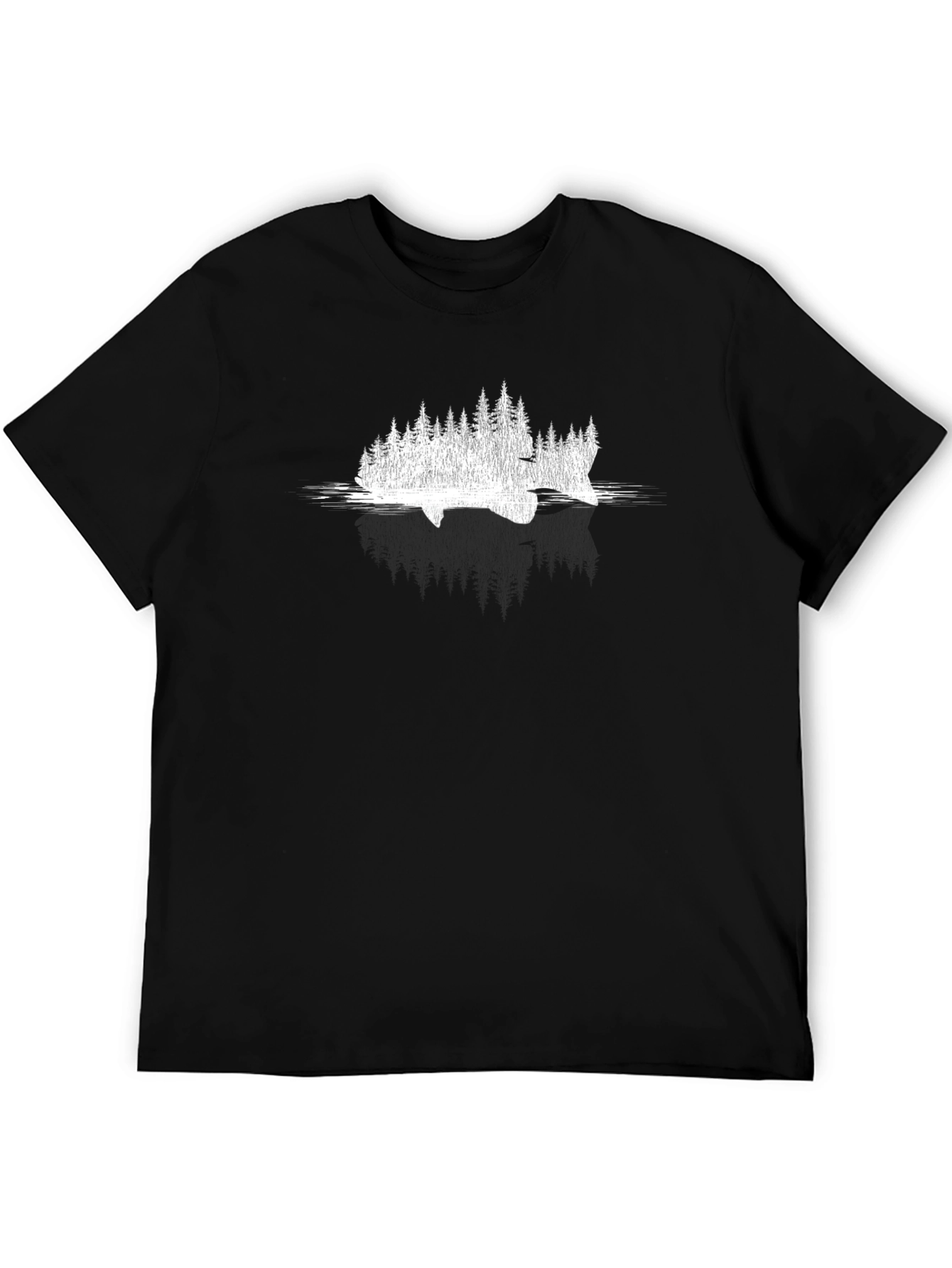 Nature Scene Graphic Black T-Shirt