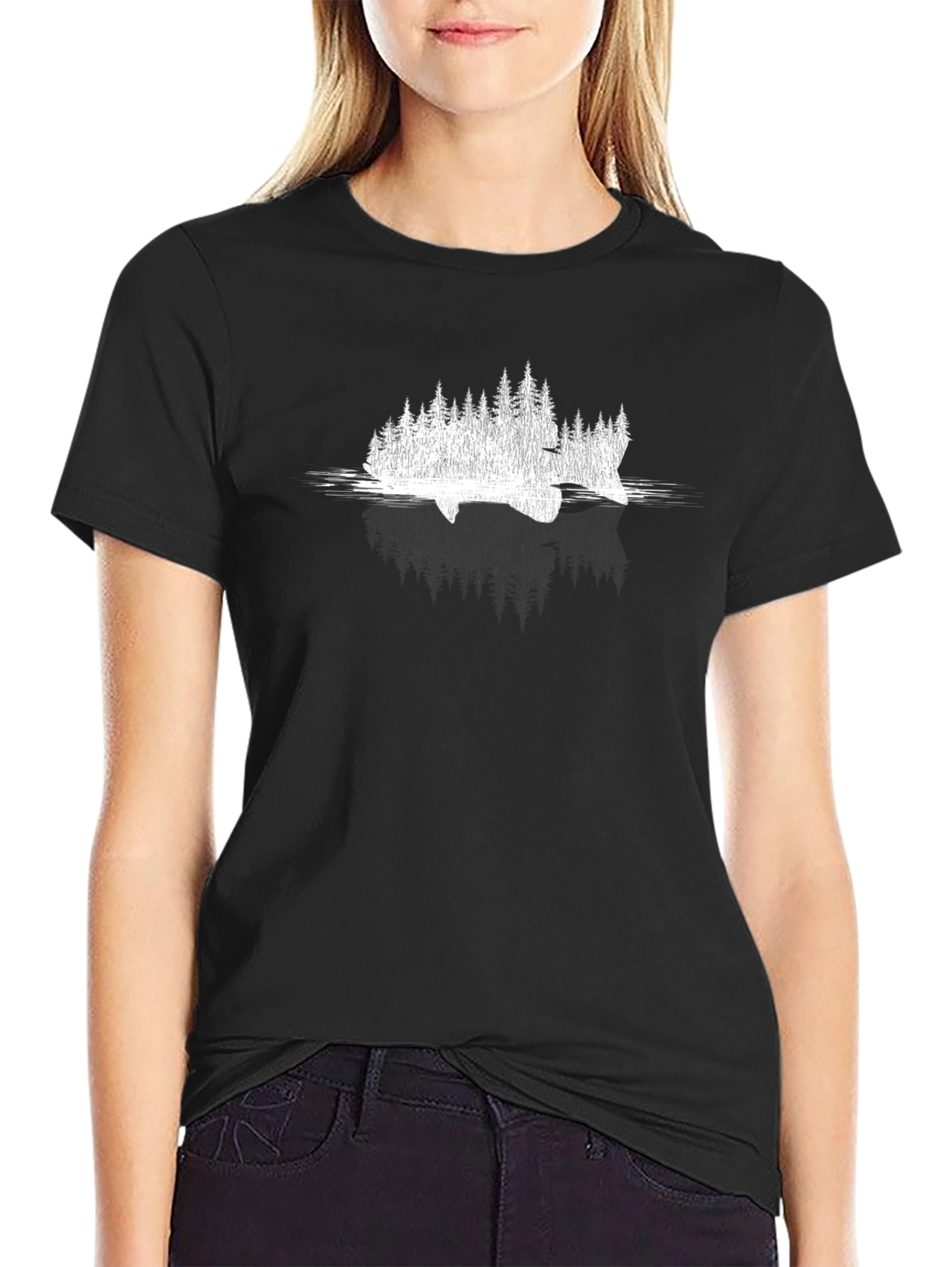 Nature Scene Graphic Black T-Shirt
