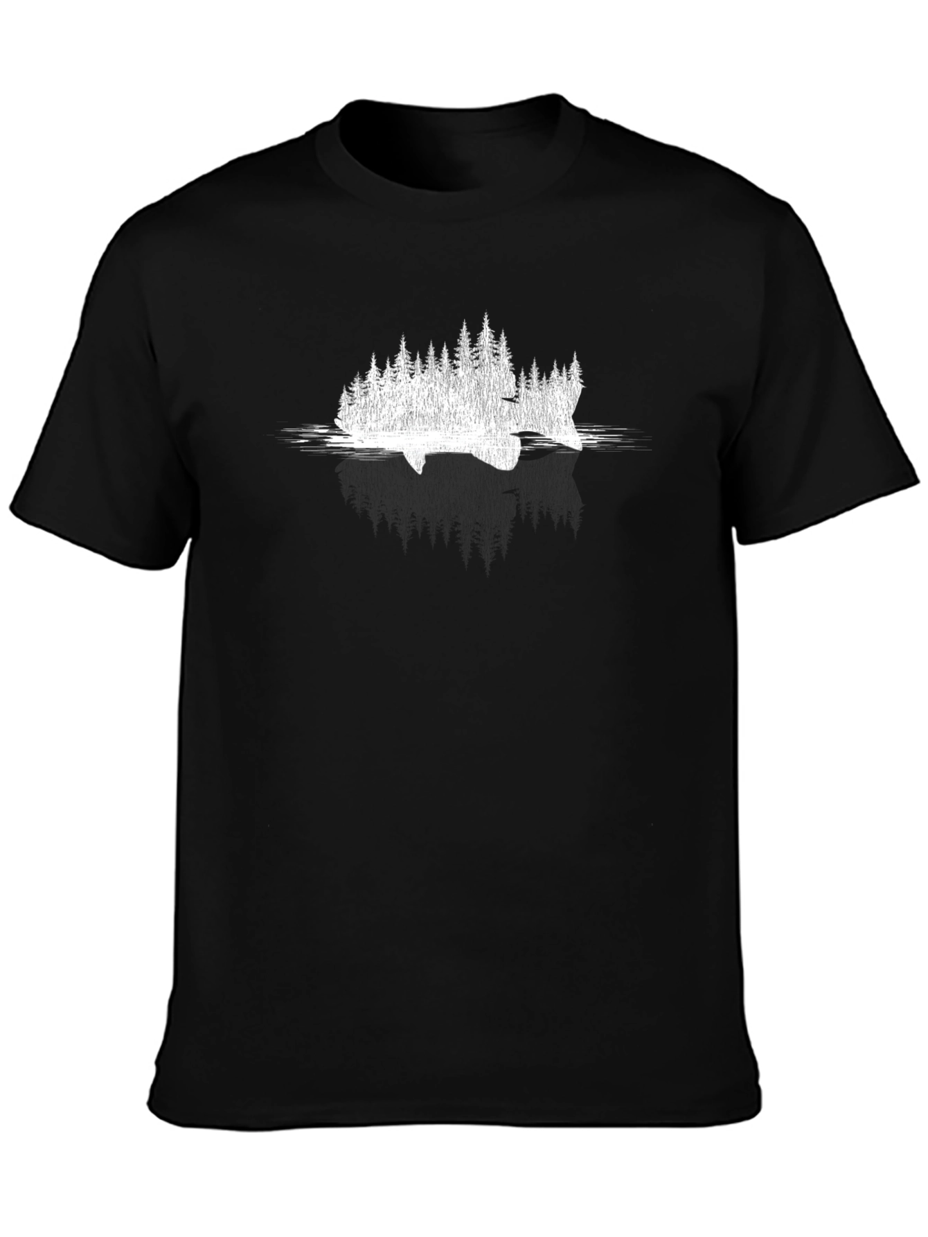 Nature Scene Graphic Black T-Shirt