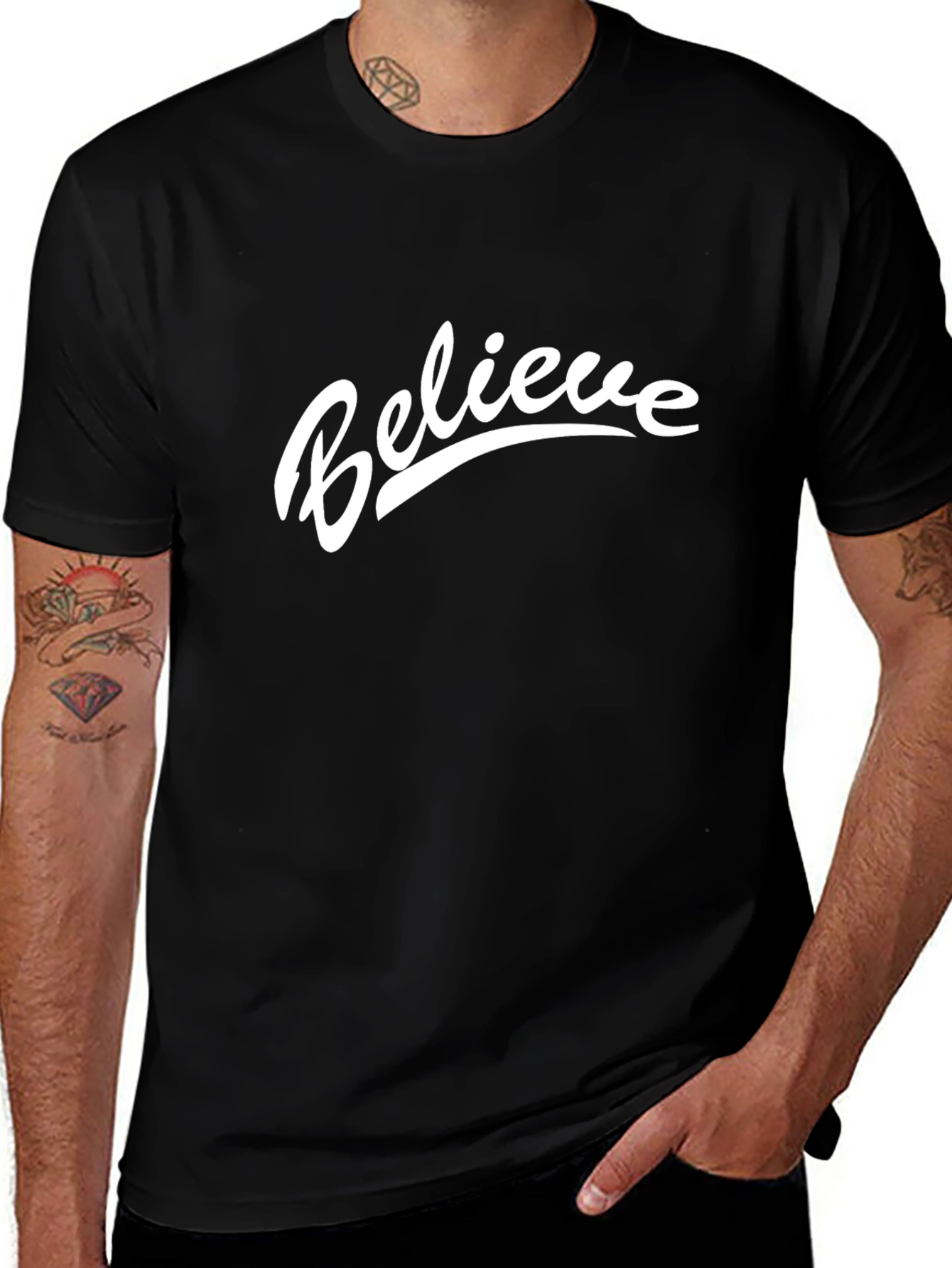 Believe Graphic Black T-Shirt