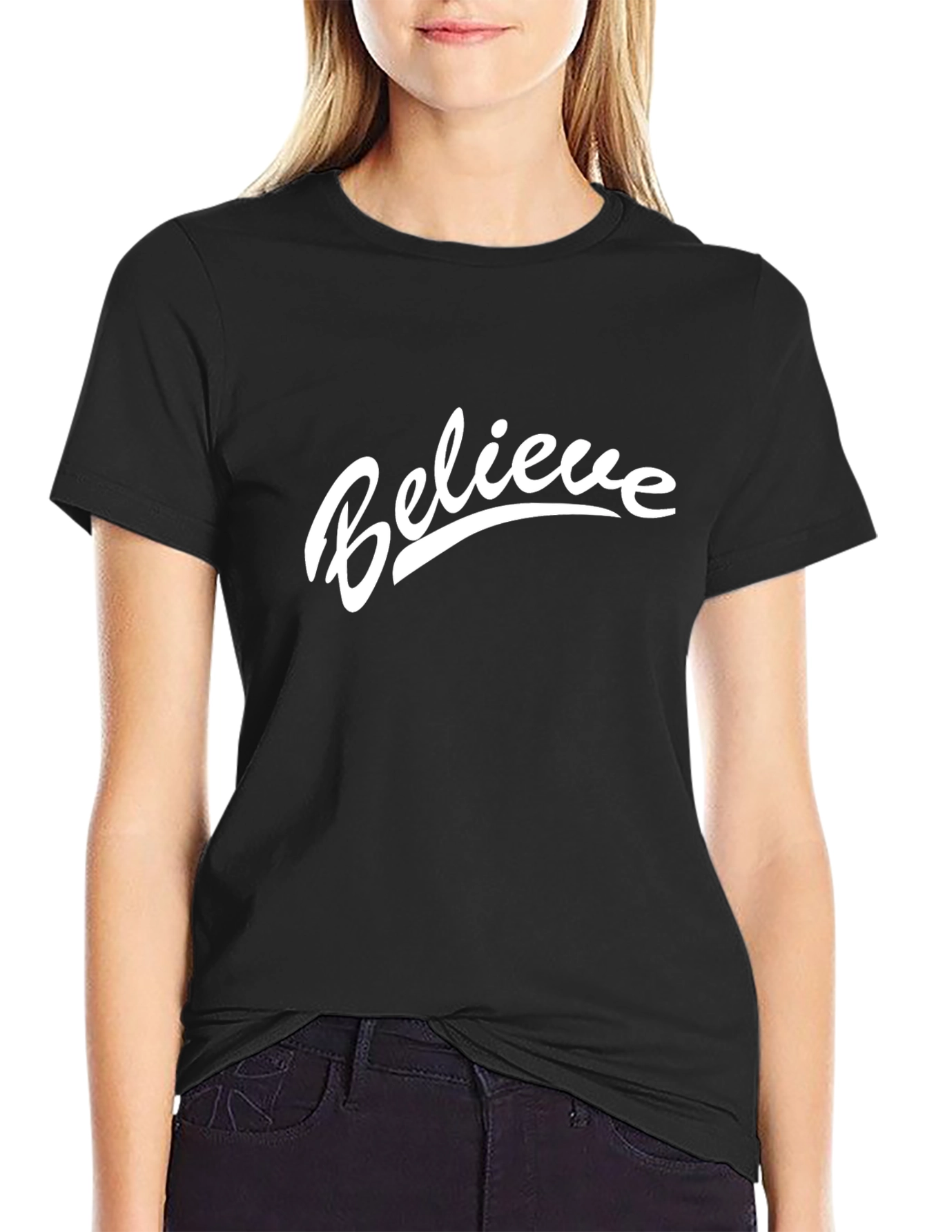Believe Graphic Black T-Shirt