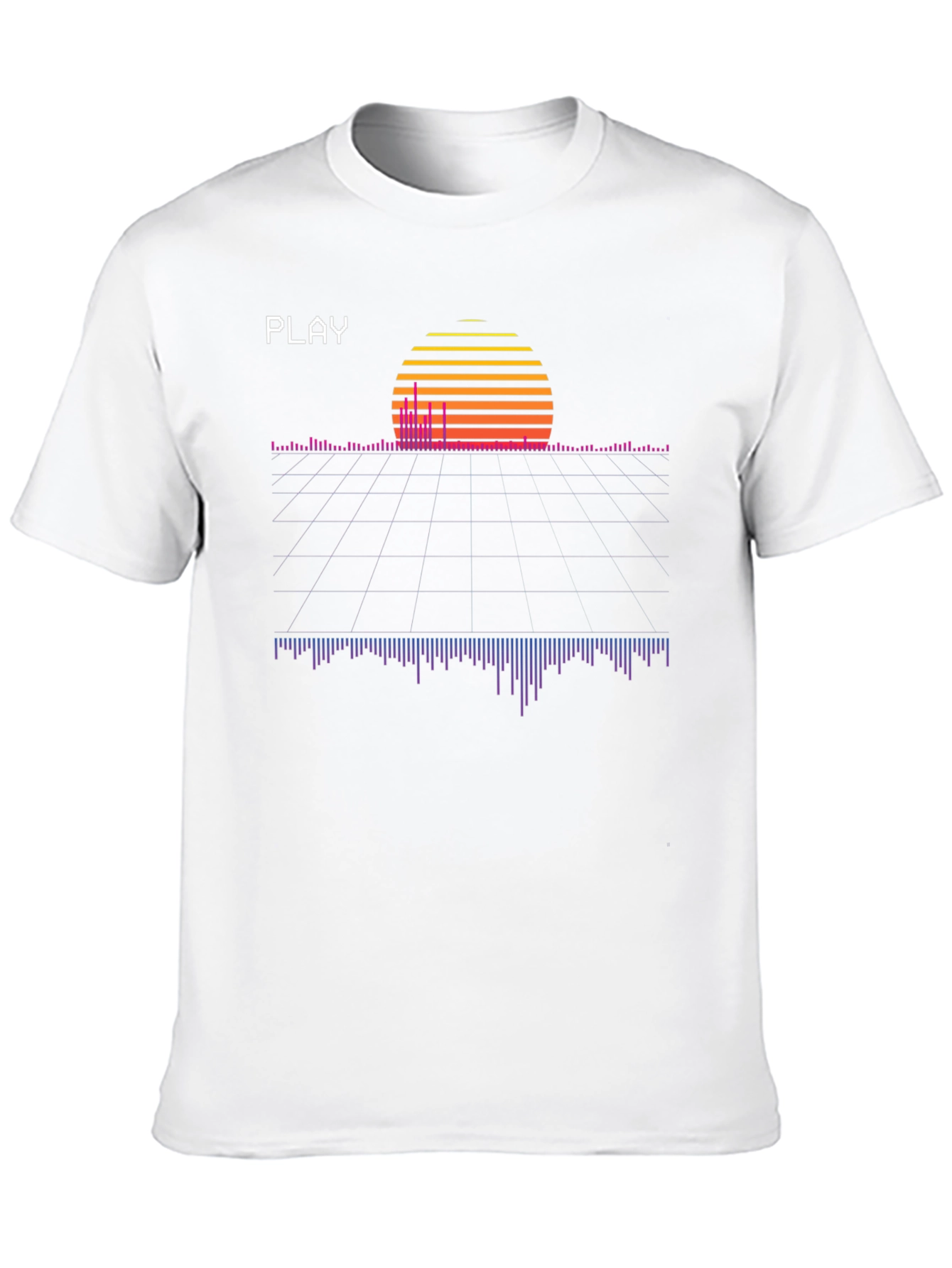 Retro Wave Sunset Graphic Tee - Black