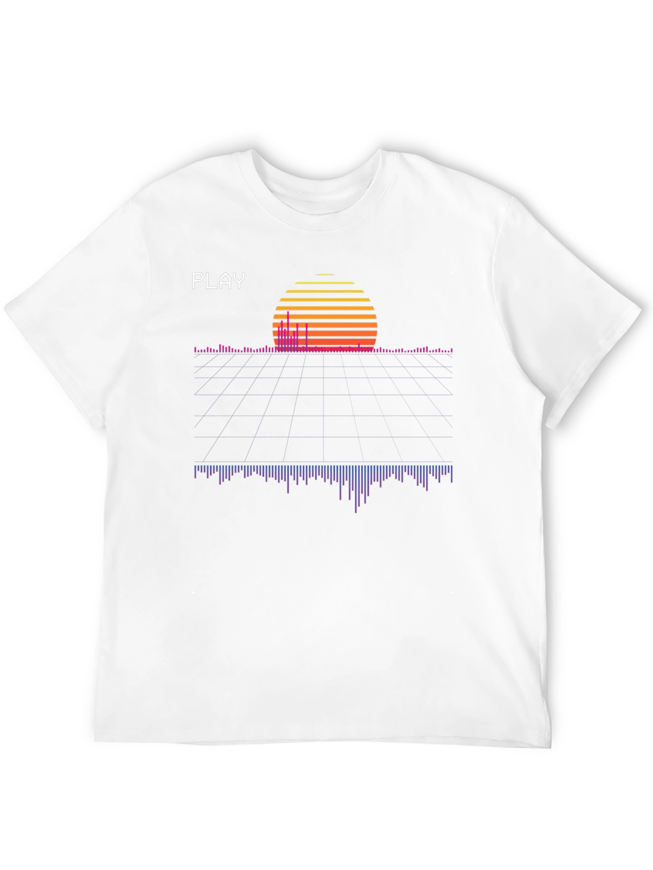 Retro Wave Sunset Graphic Tee - Black
