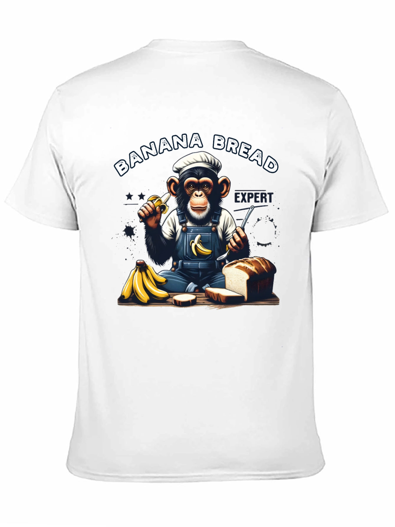 Banana Bread Expert T-Shirt Monkey Chef Design