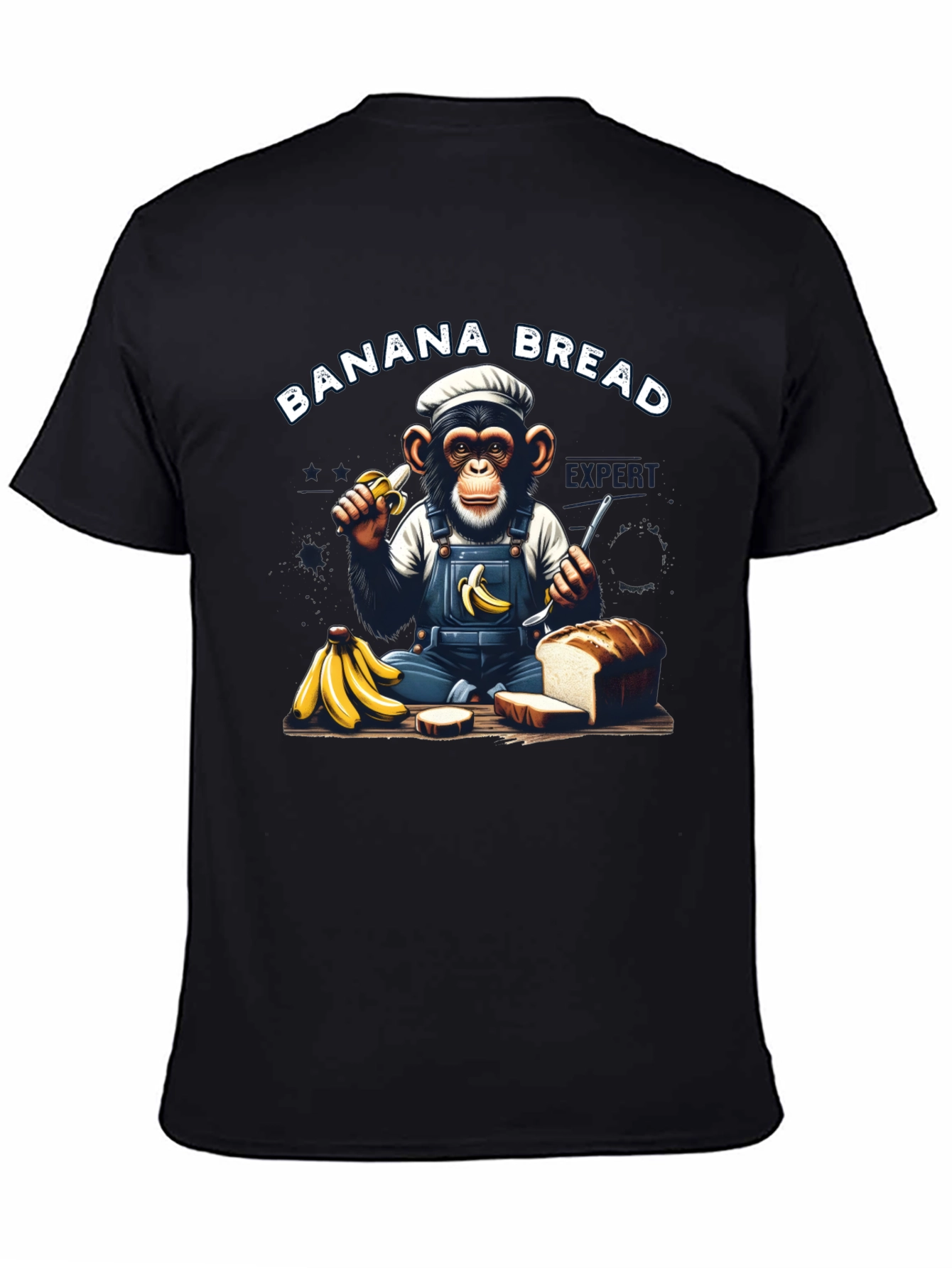 Banana Bread Expert T-Shirt Monkey Chef Design