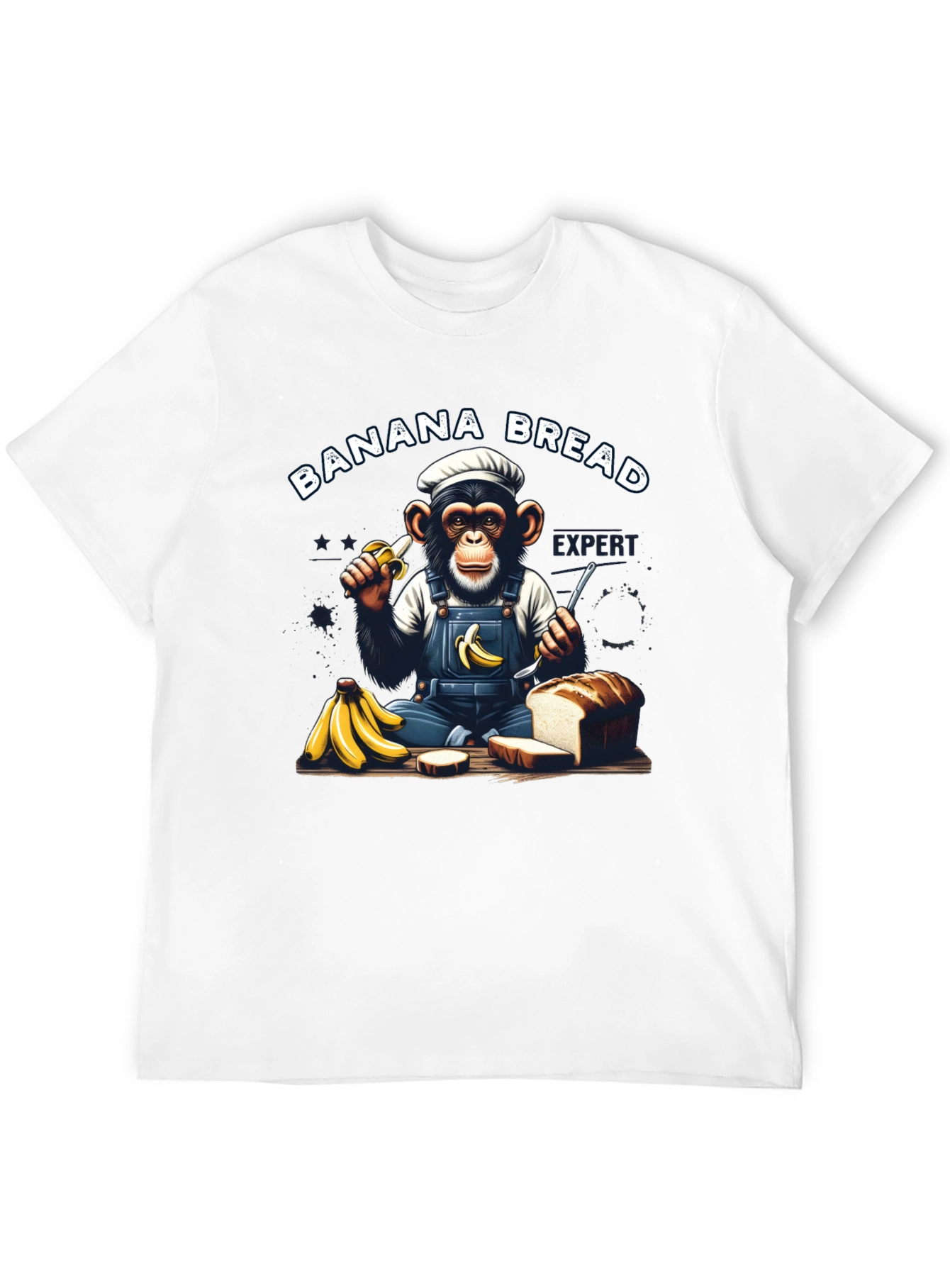 Banana Bread Expert T-Shirt Monkey Chef Design