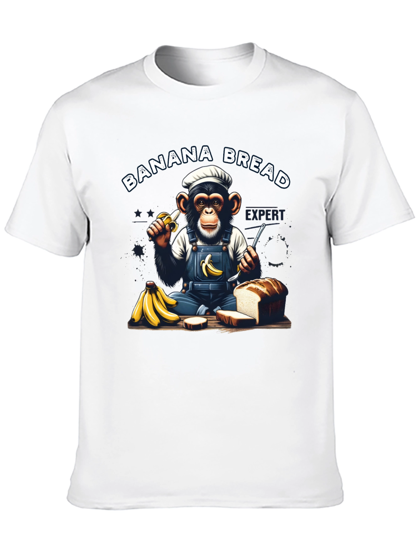 Banana Bread Expert T-Shirt Monkey Chef Design