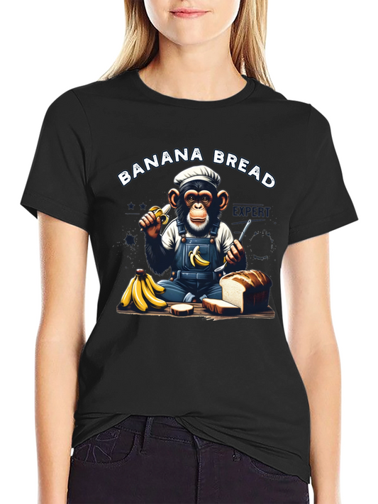 Banana Bread Expert T-Shirt Monkey Chef Design