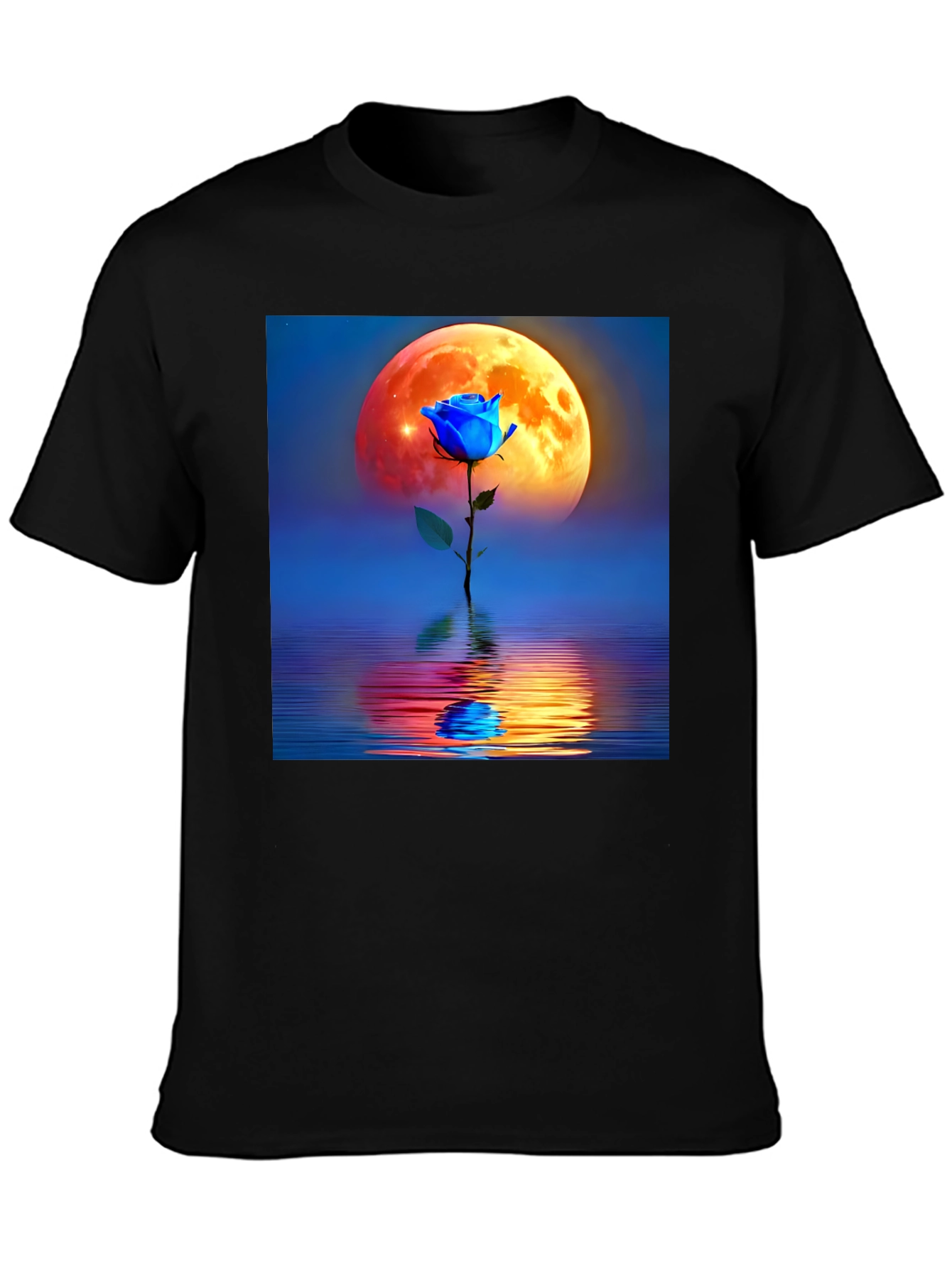 Blue Rose Moon Graphic Tee