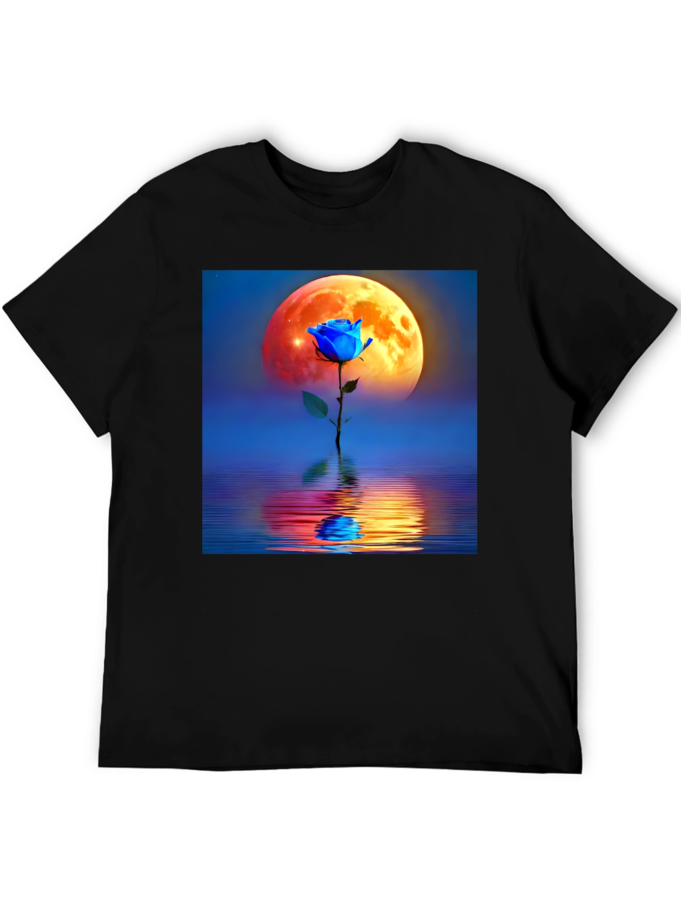 Blue Rose Moon Graphic Tee