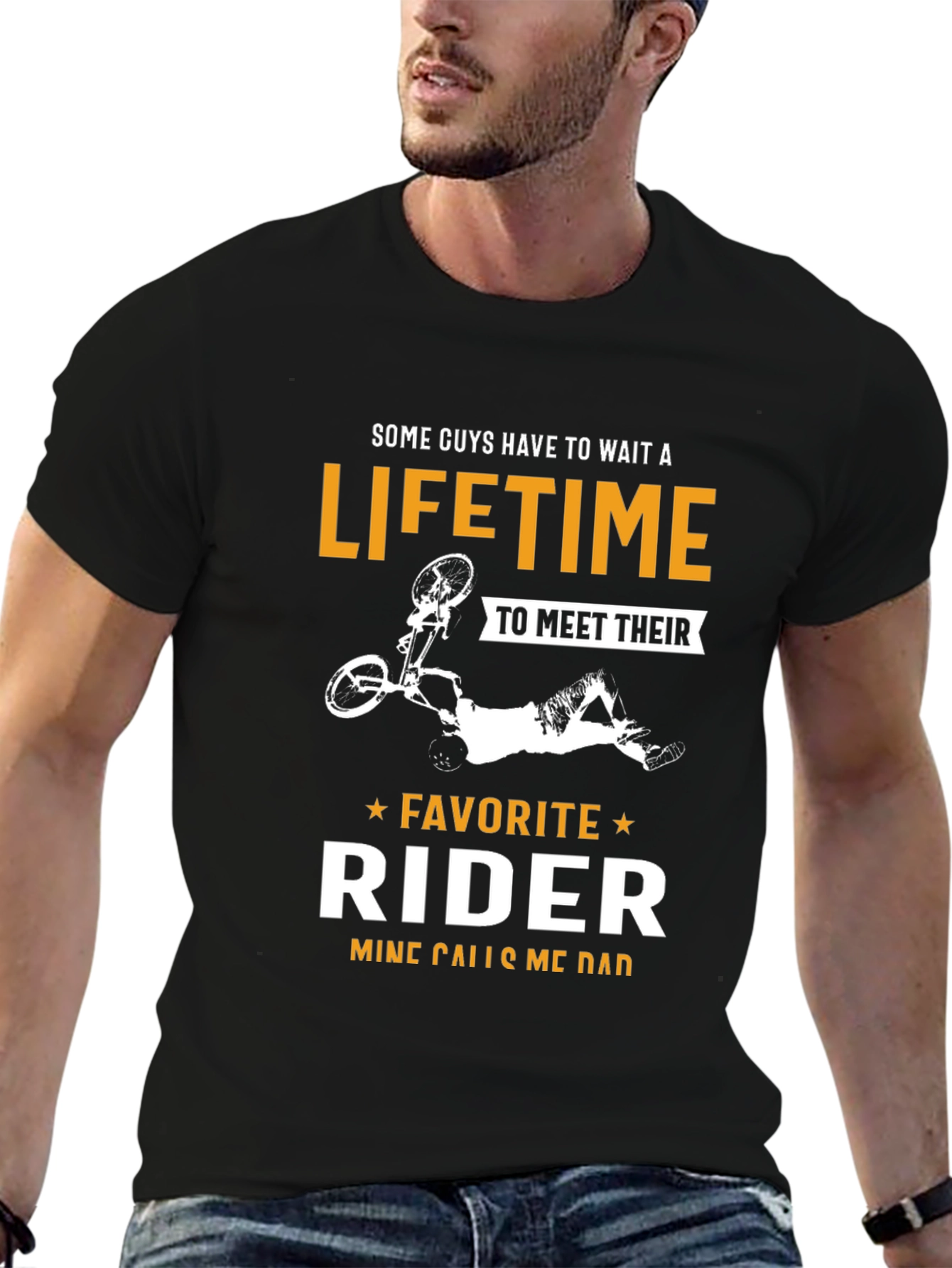 Favorite Rider Dad T-Shirt - Black Graphic Tee