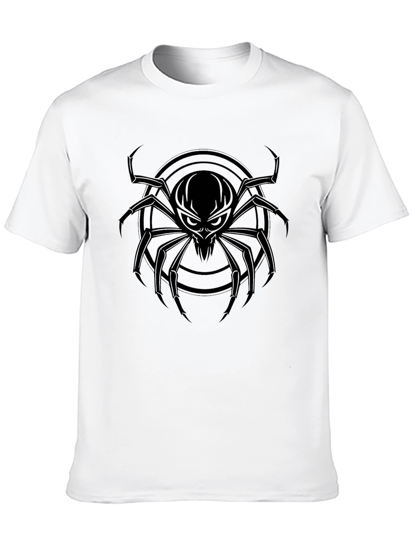 Mens Black Spider Graphic Tee - Creepy Cool Design