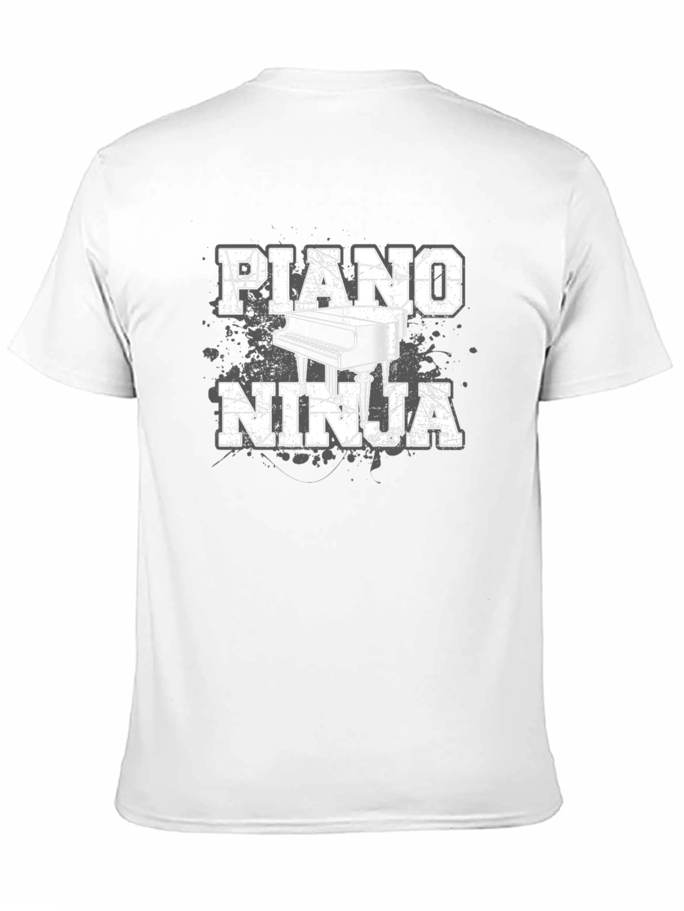 Piano Ninja Graphic T-Shirt - Black Cotton Tee