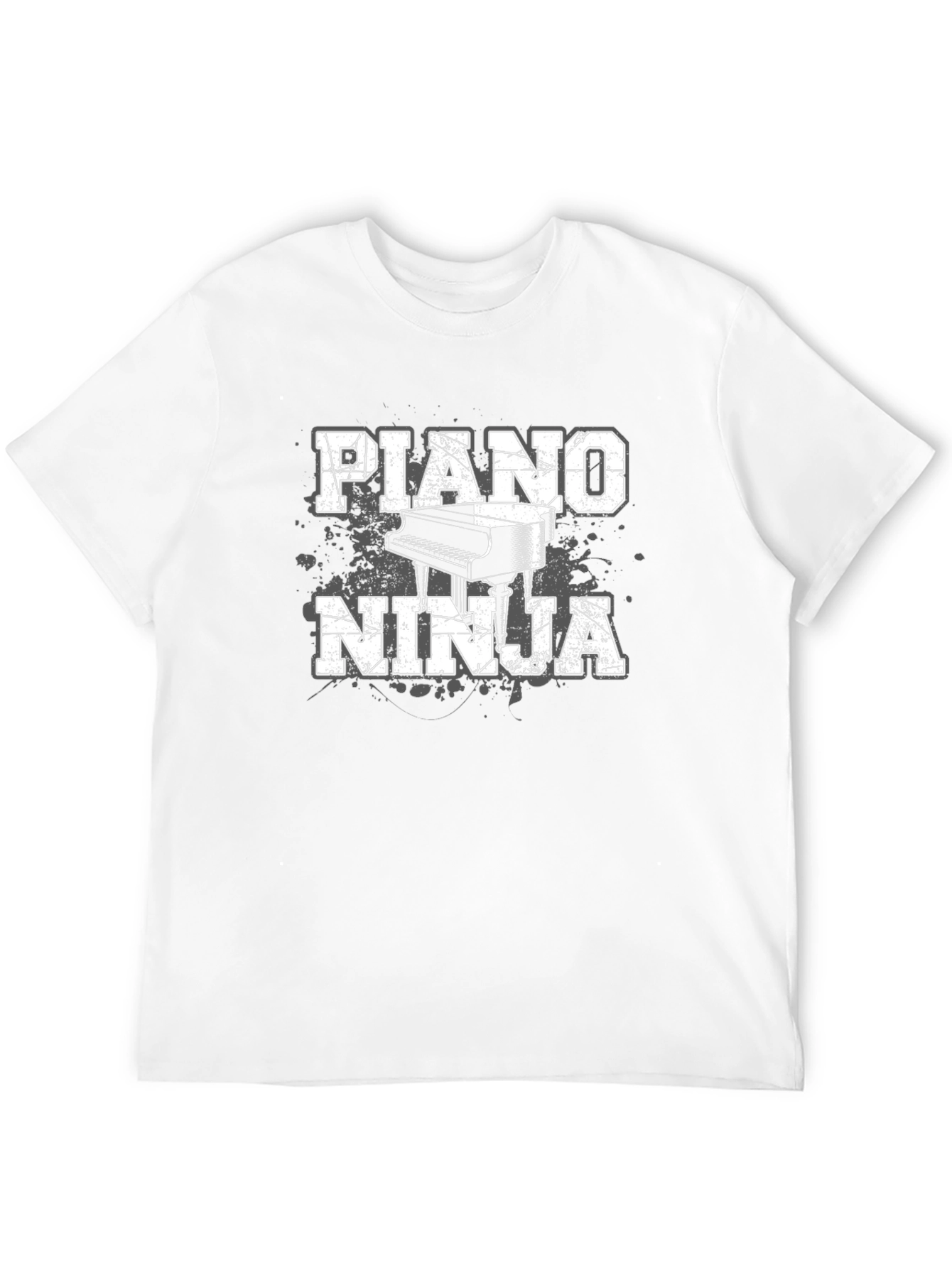Piano Ninja Graphic T-Shirt - Black Cotton Tee