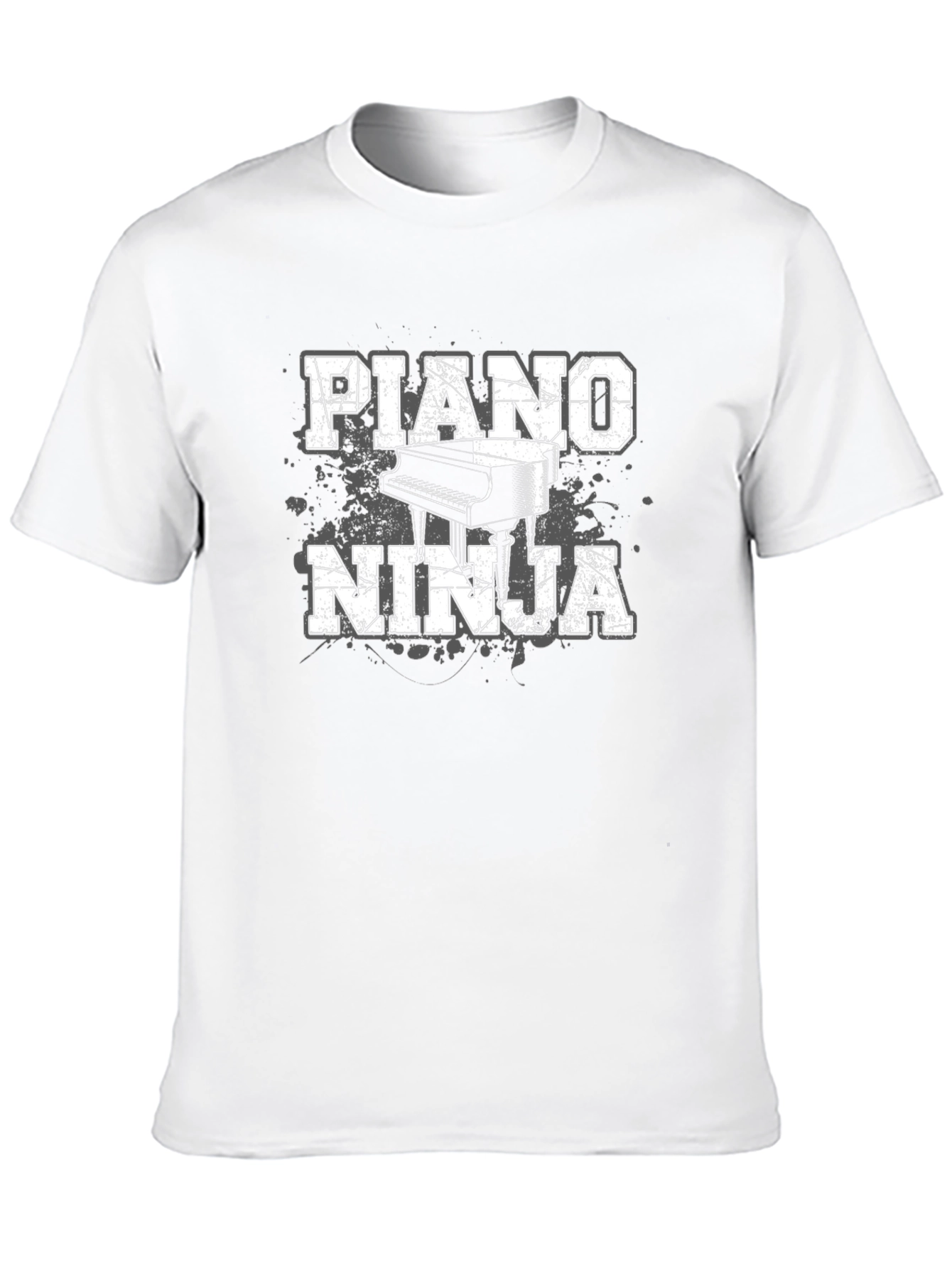 Piano Ninja Graphic T-Shirt - Black Cotton Tee
