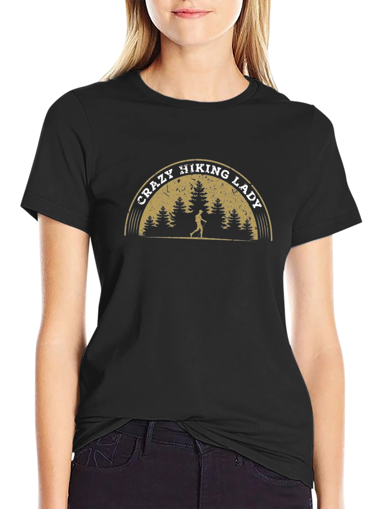Crazy Hiking Lady T-Shirt - Outdoor Adventure Top