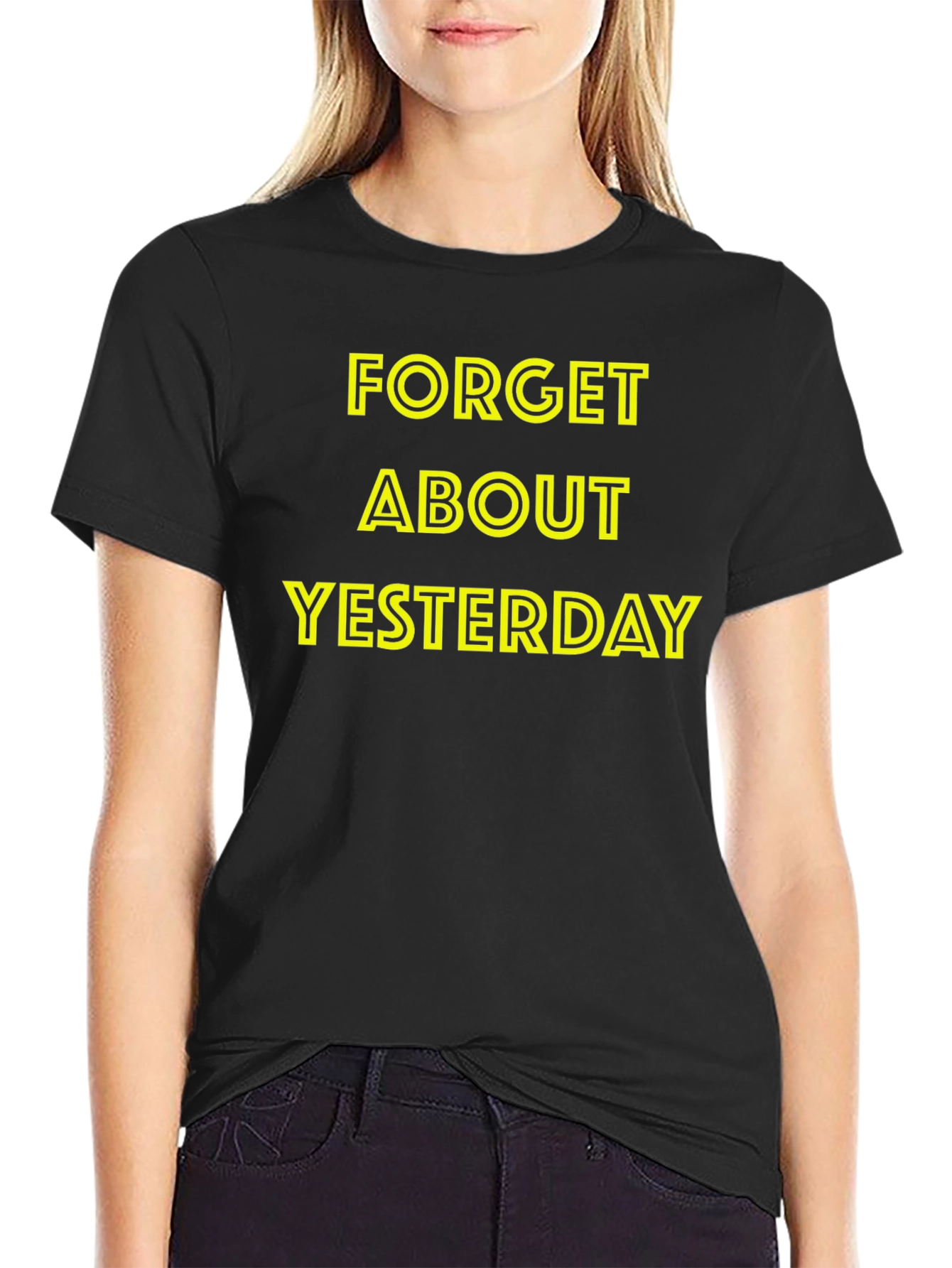 Forget Yesterday Black Graphic Tee