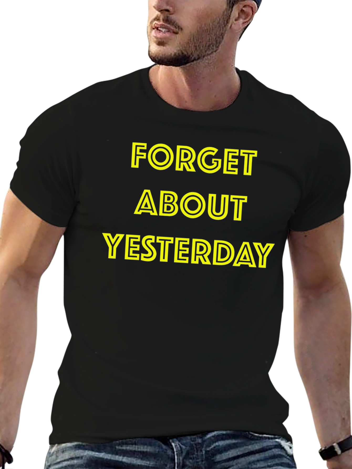 Forget Yesterday Black Graphic Tee