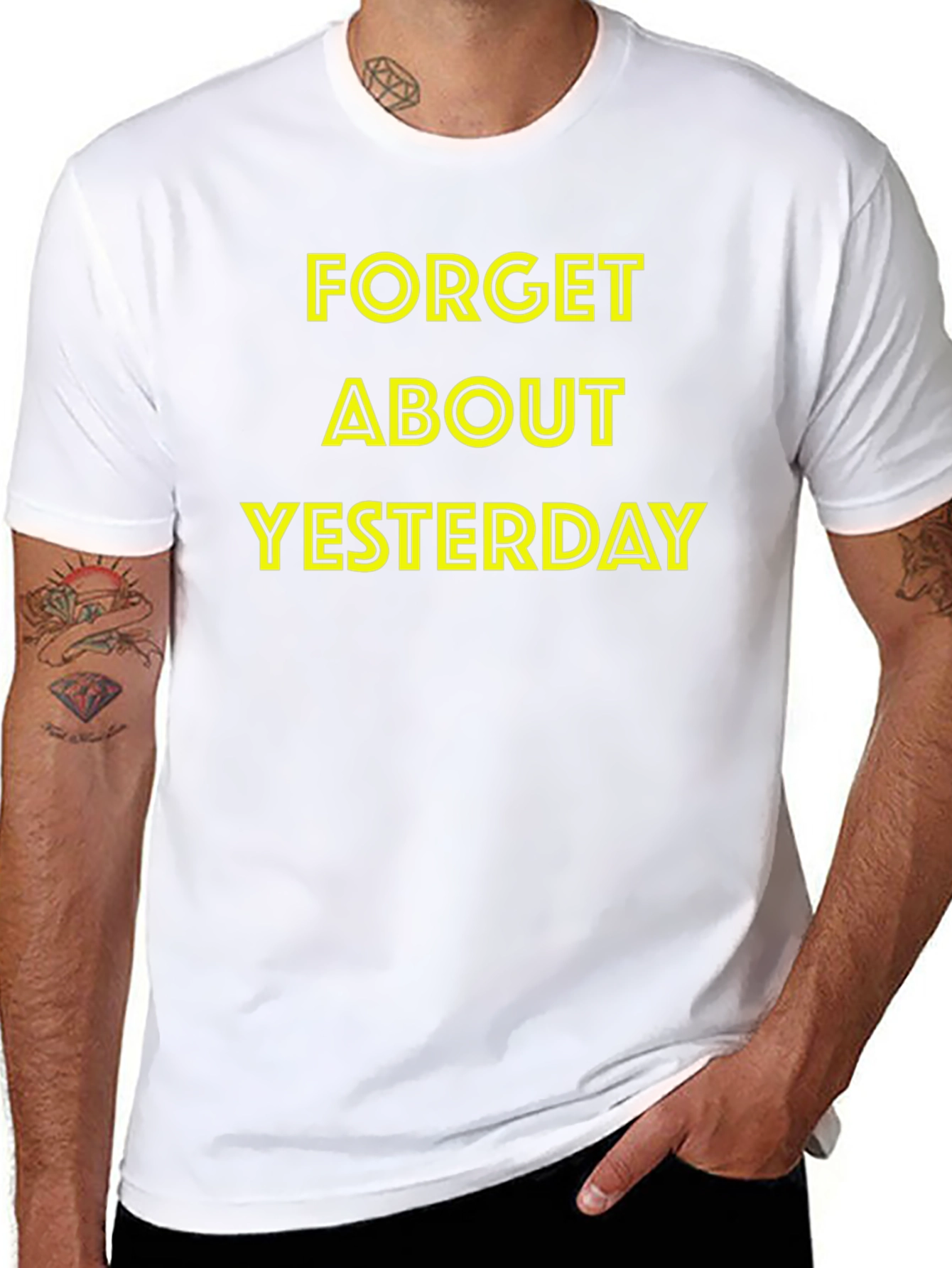Forget Yesterday Black Graphic Tee
