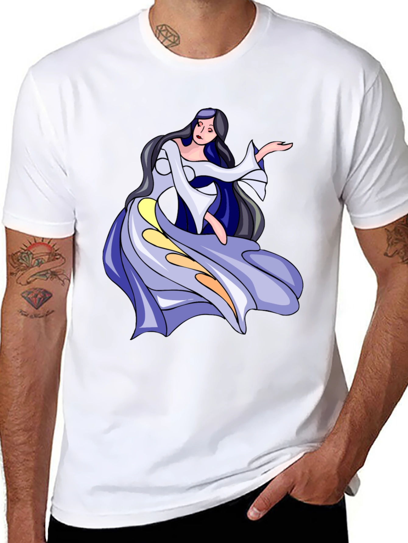 Elegant Lady Graphic Tee - Black