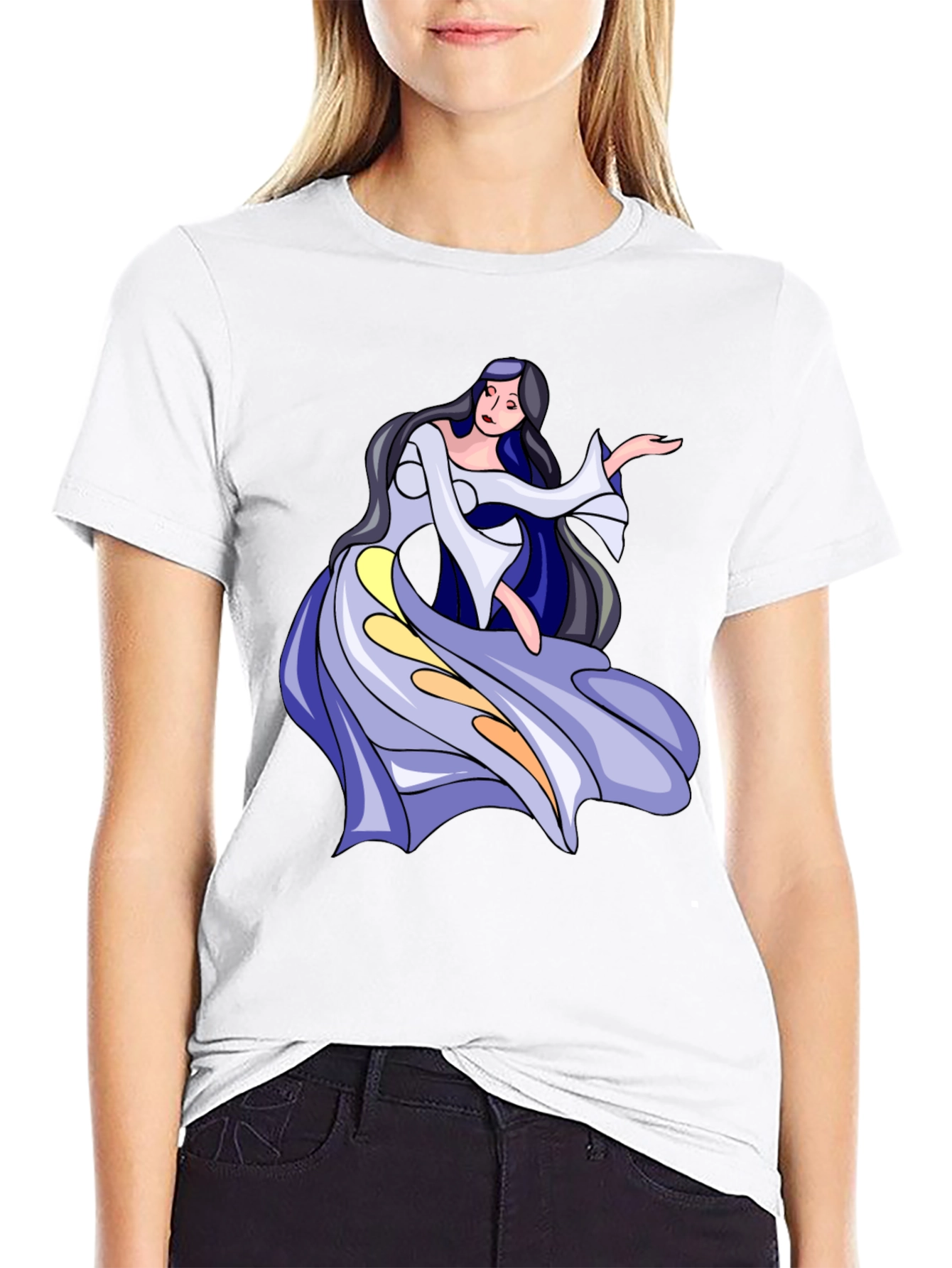 Elegant Lady Graphic Tee - Black