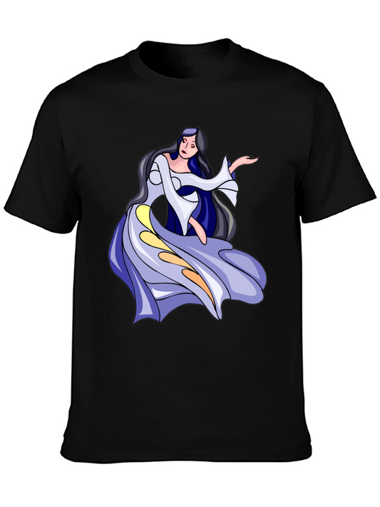 Elegant Lady Graphic Tee - Black