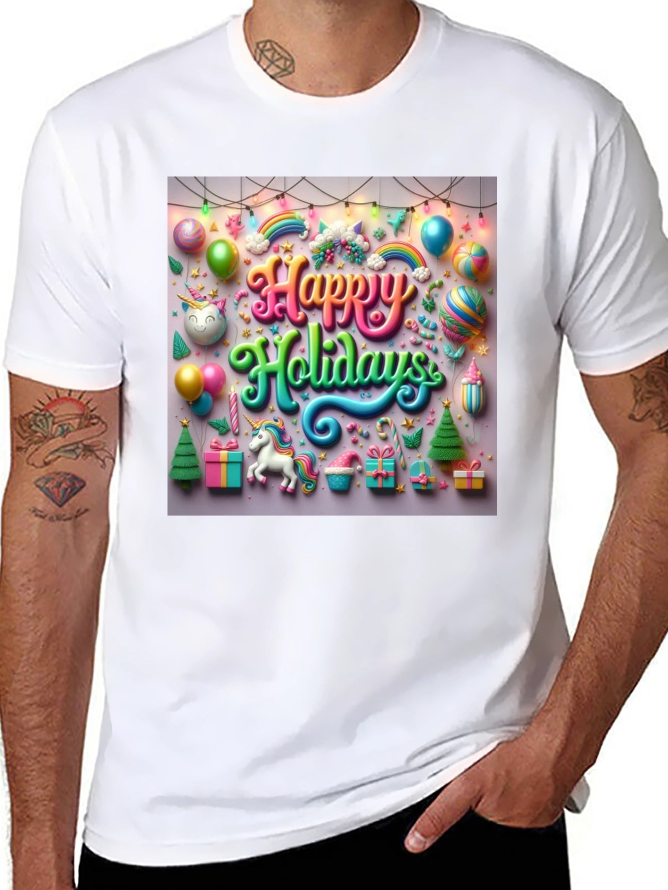 Happy Holidays Unicorn T-Shirt