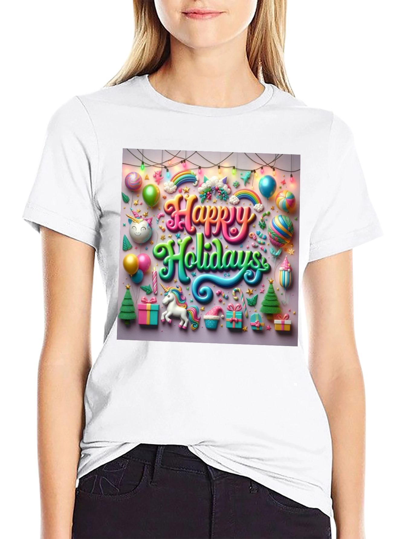 Happy Holidays Unicorn T-Shirt
