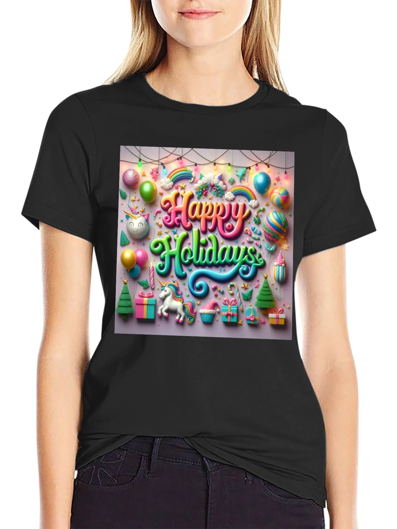 Happy Holidays Unicorn T-Shirt