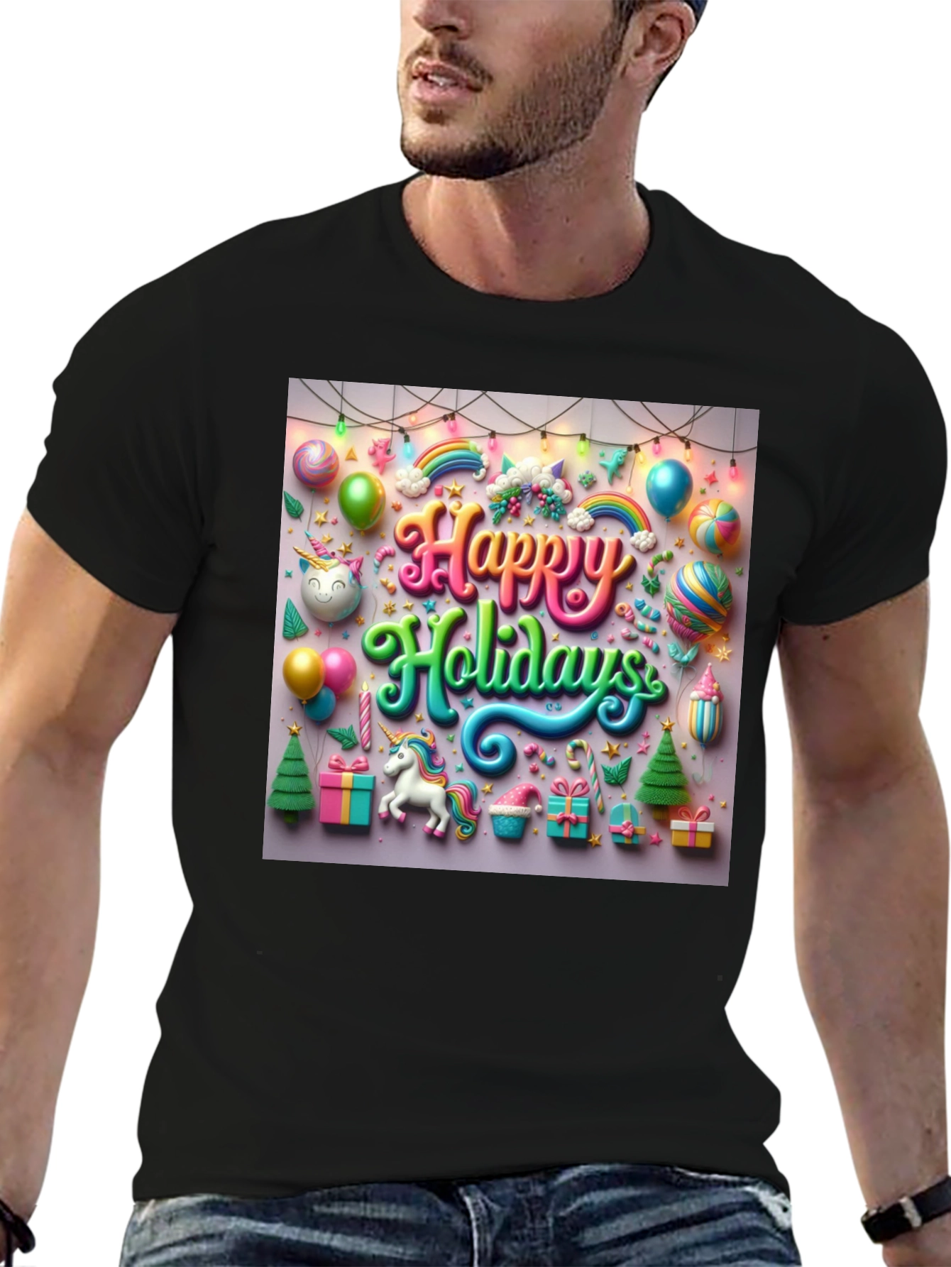Happy Holidays Unicorn T-Shirt