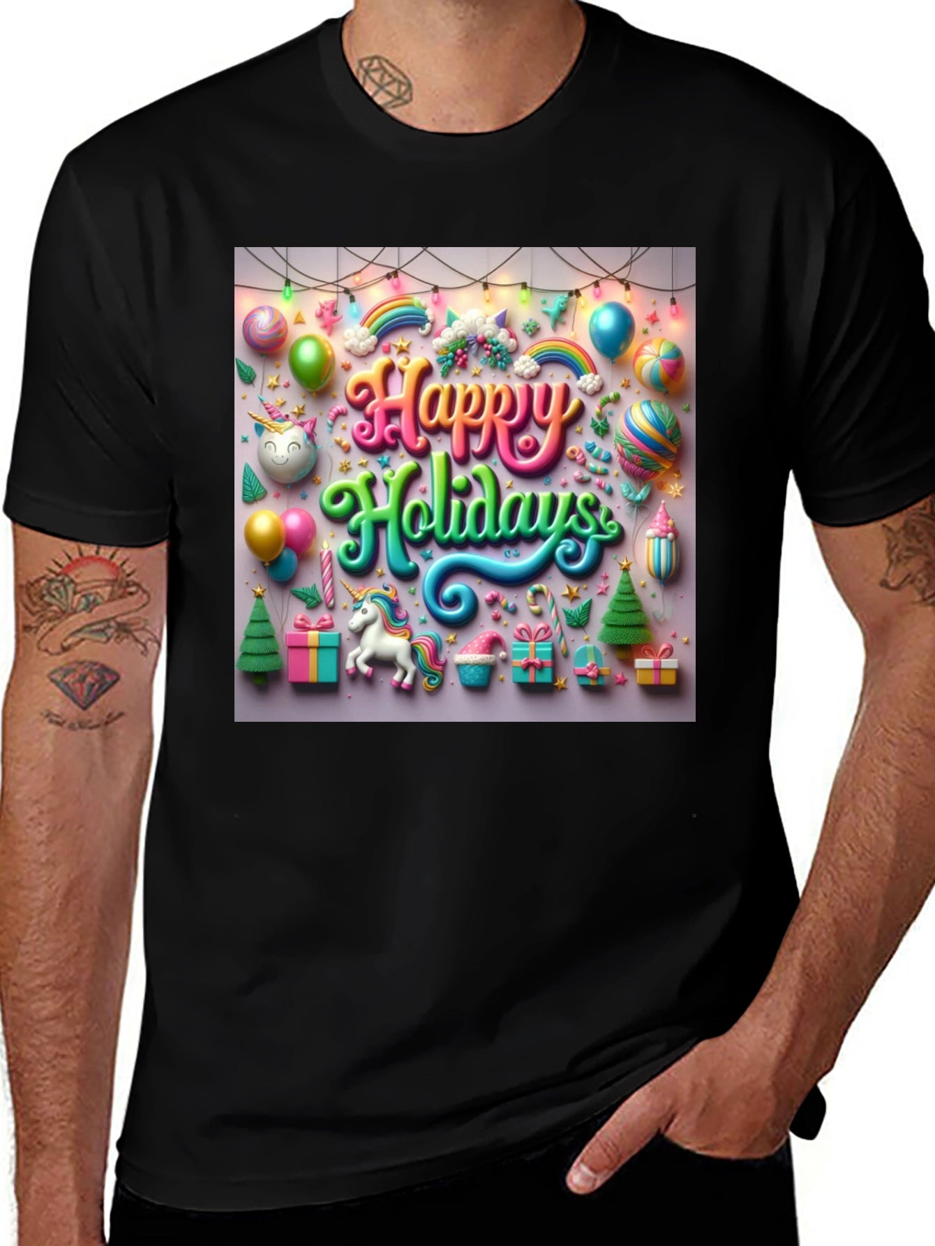 Happy Holidays Unicorn T-Shirt