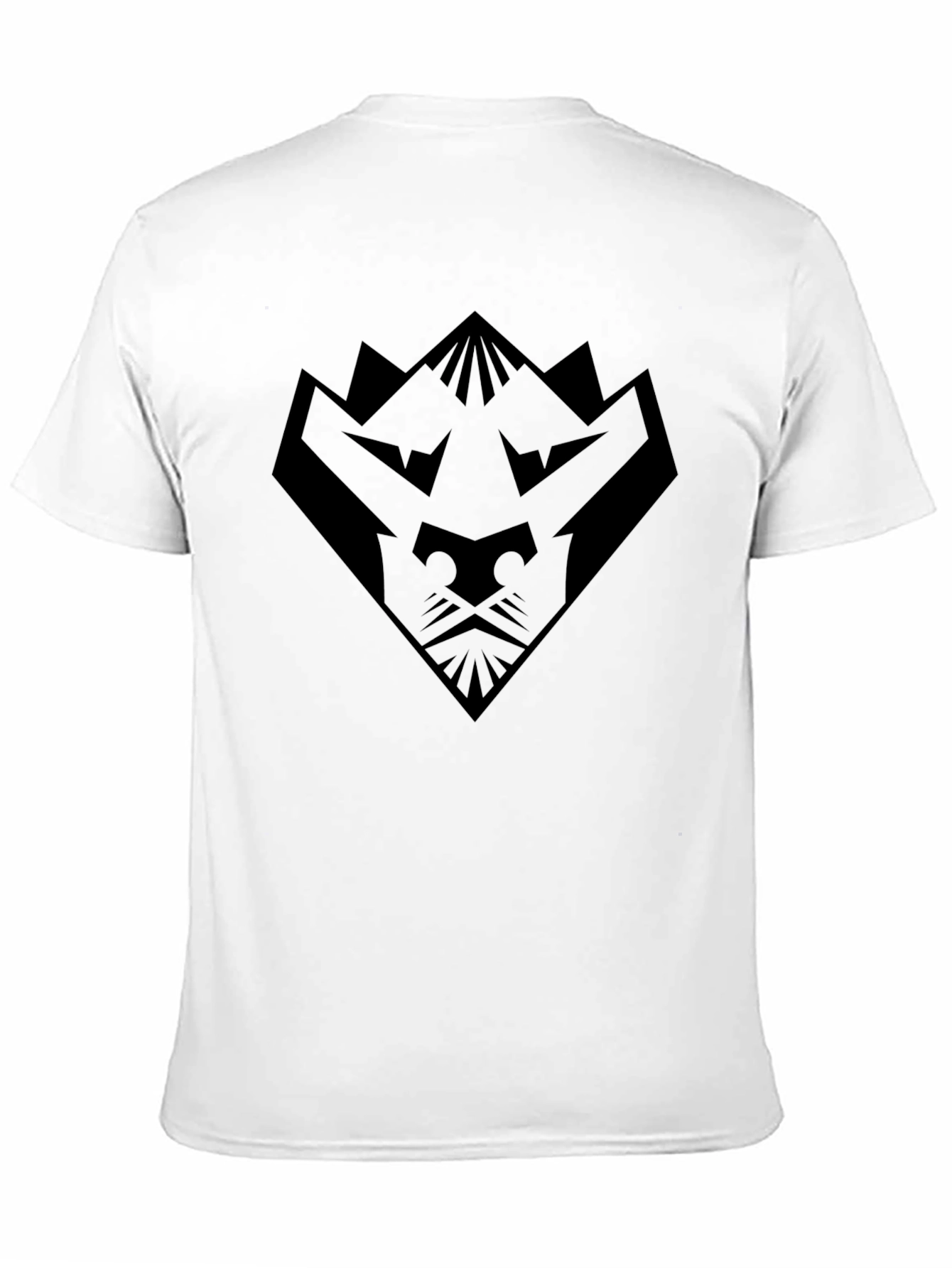 Abstract Lion Graphic Tee - Black