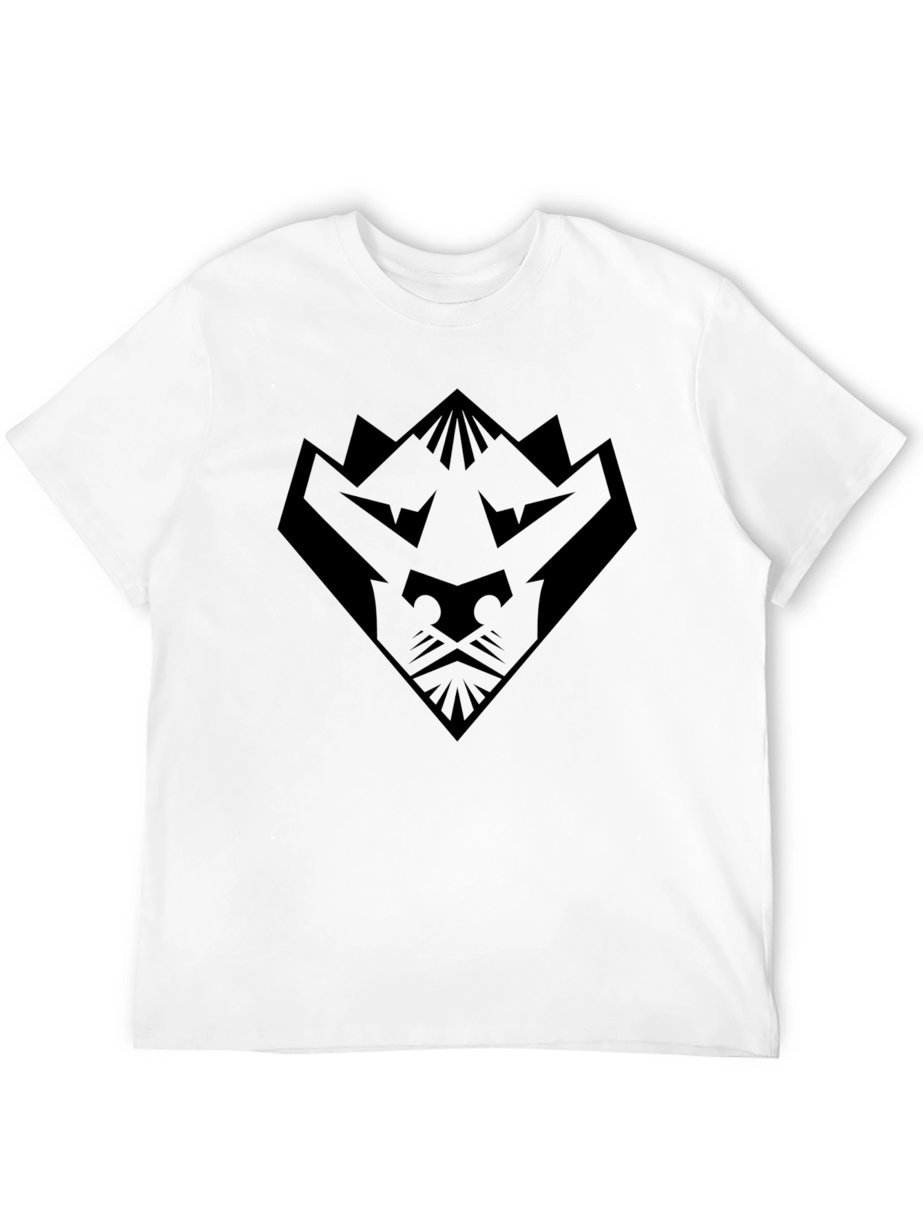 Abstract Lion Graphic Tee - Black