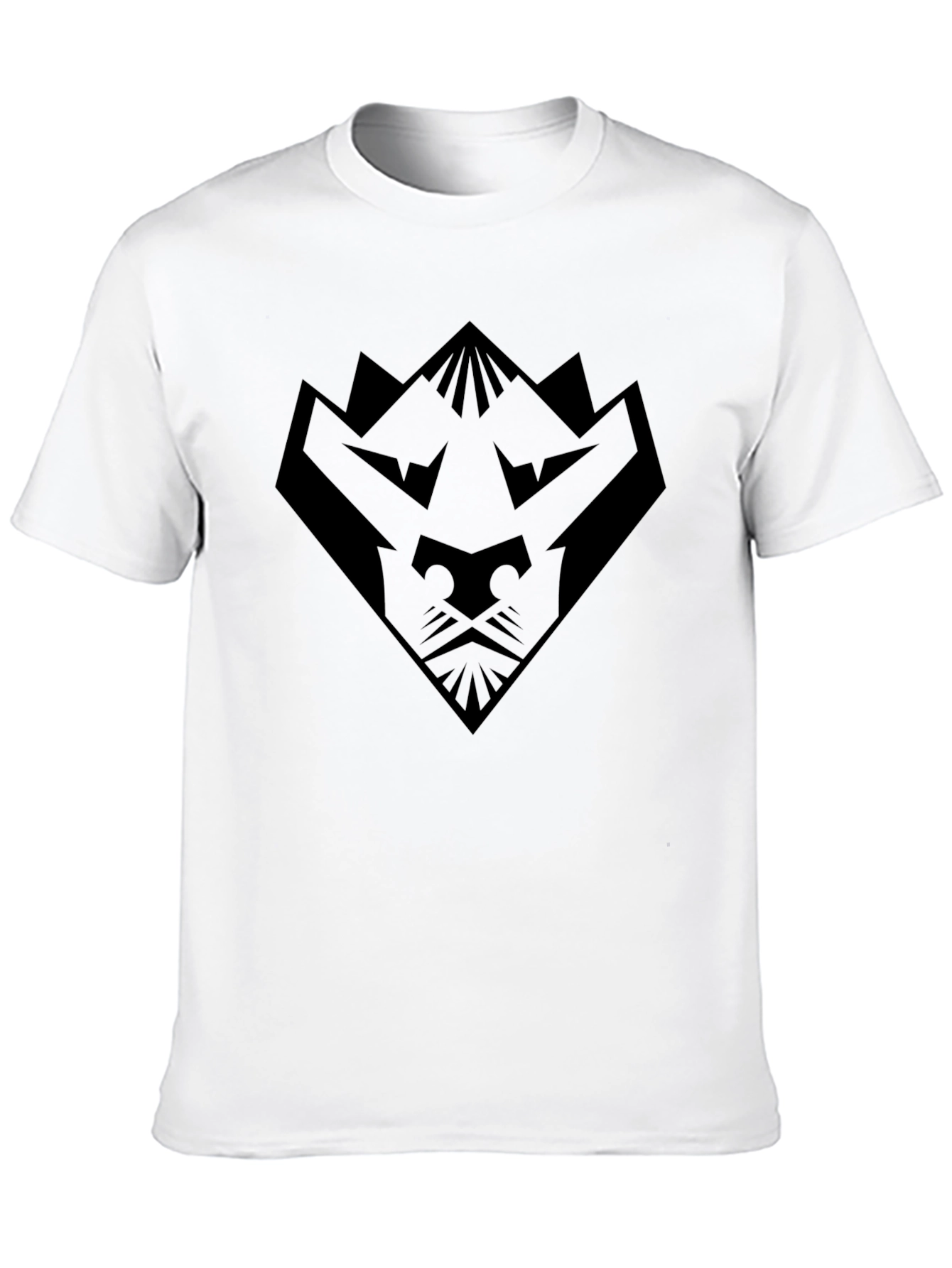 Abstract Lion Graphic Tee - Black