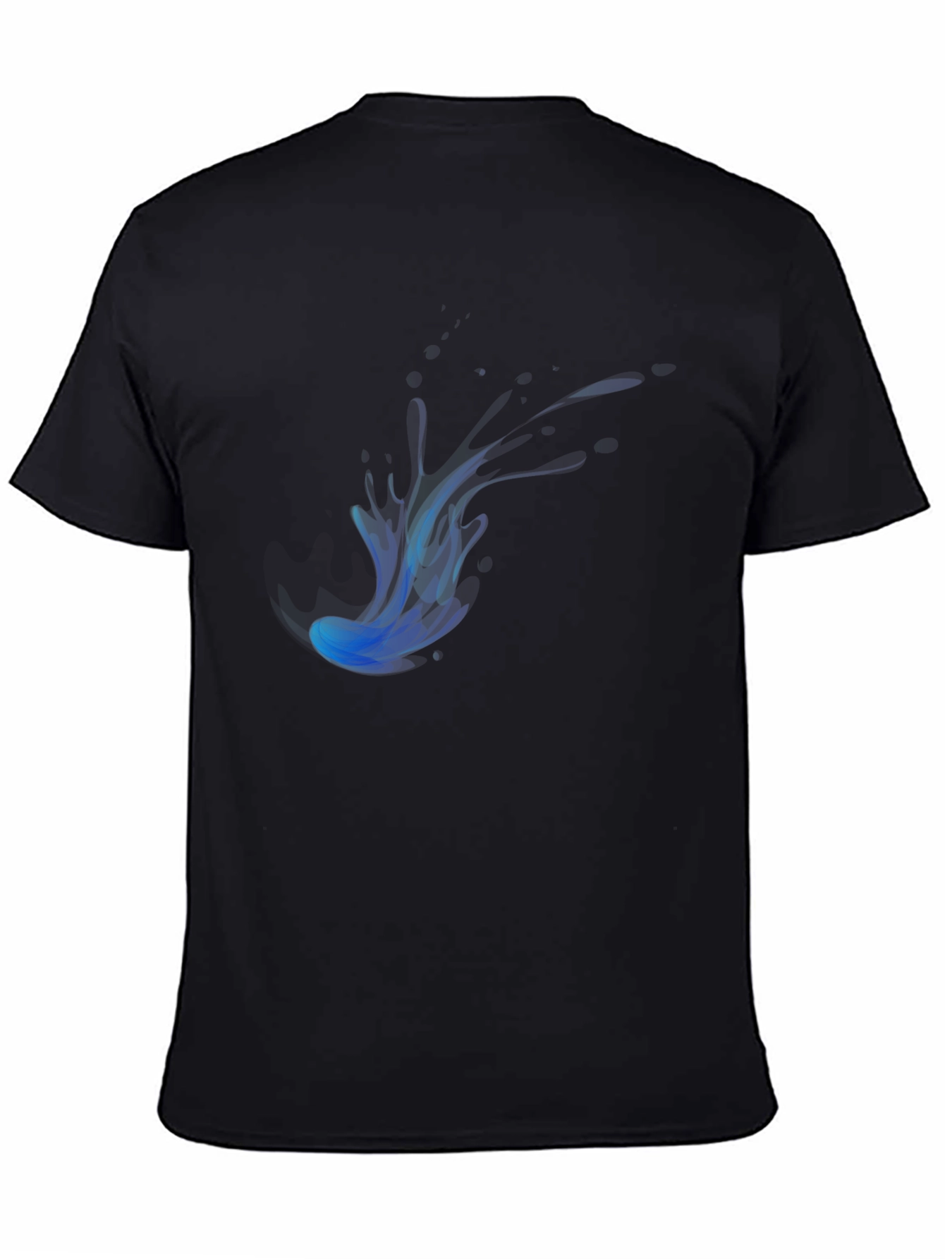 Mens Black T-Shirt with Blue Jellyfish Graphic
