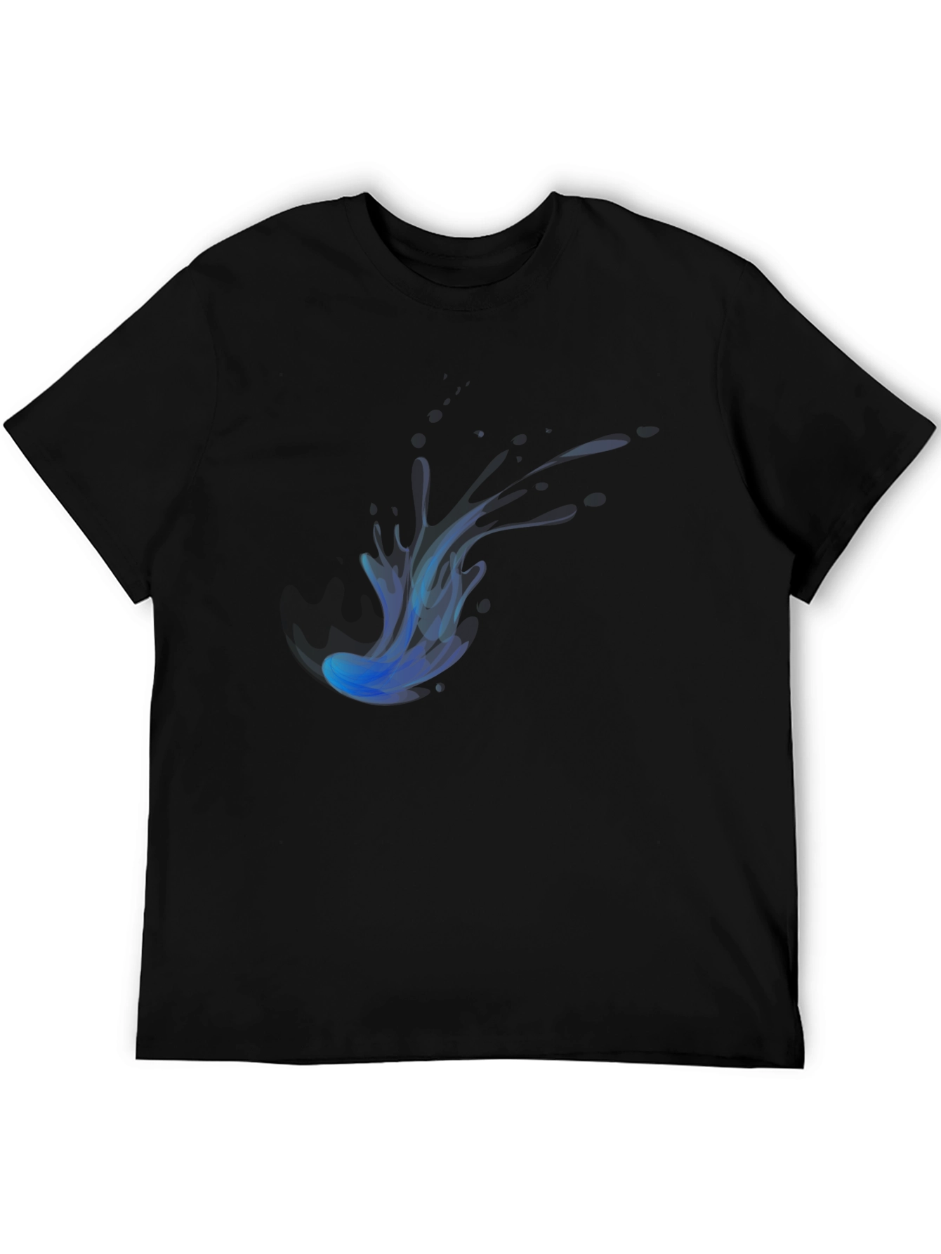 Mens Black T-Shirt with Blue Jellyfish Graphic
