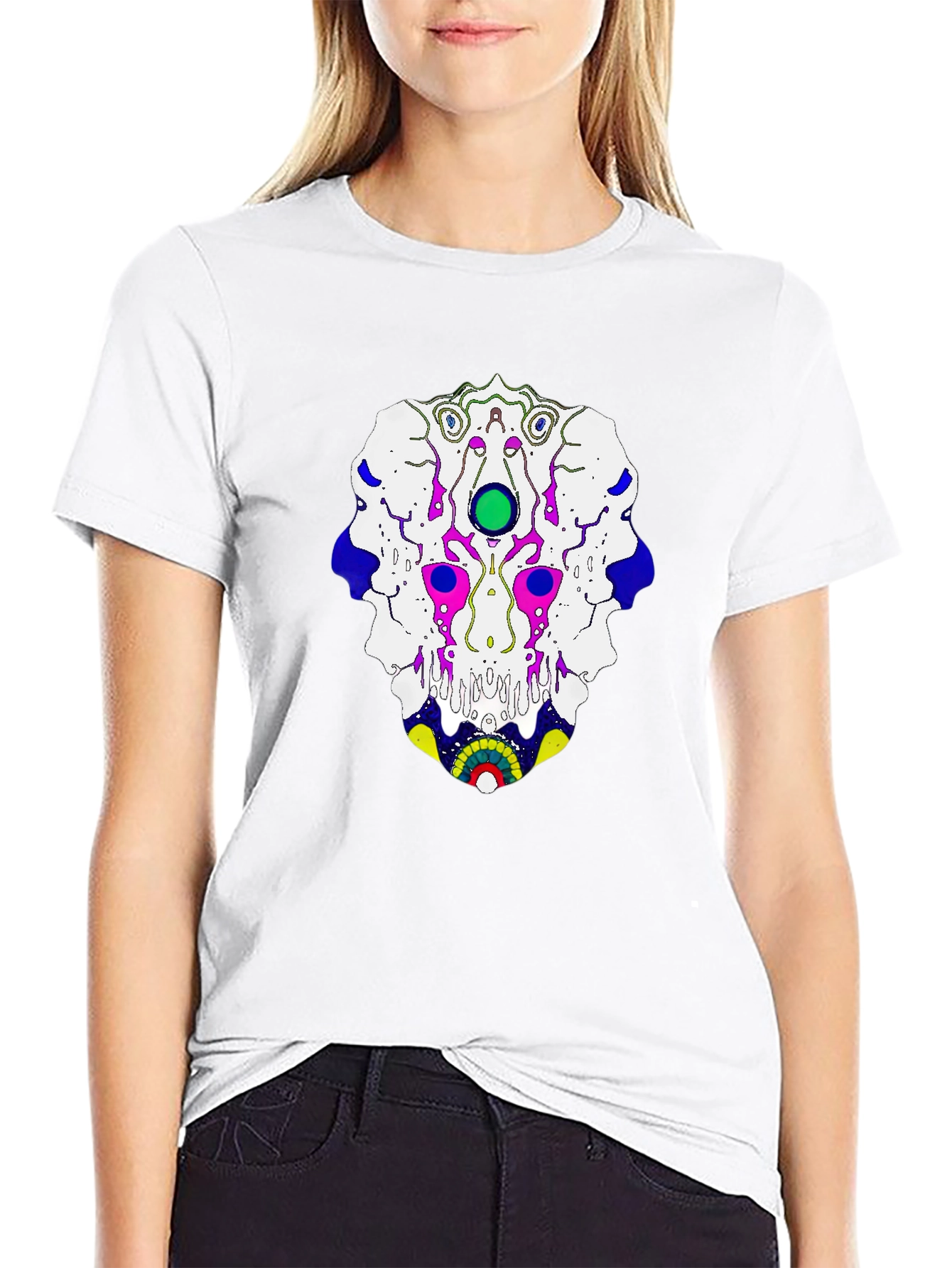 Abstract Graphic Print T-Shirt - Black