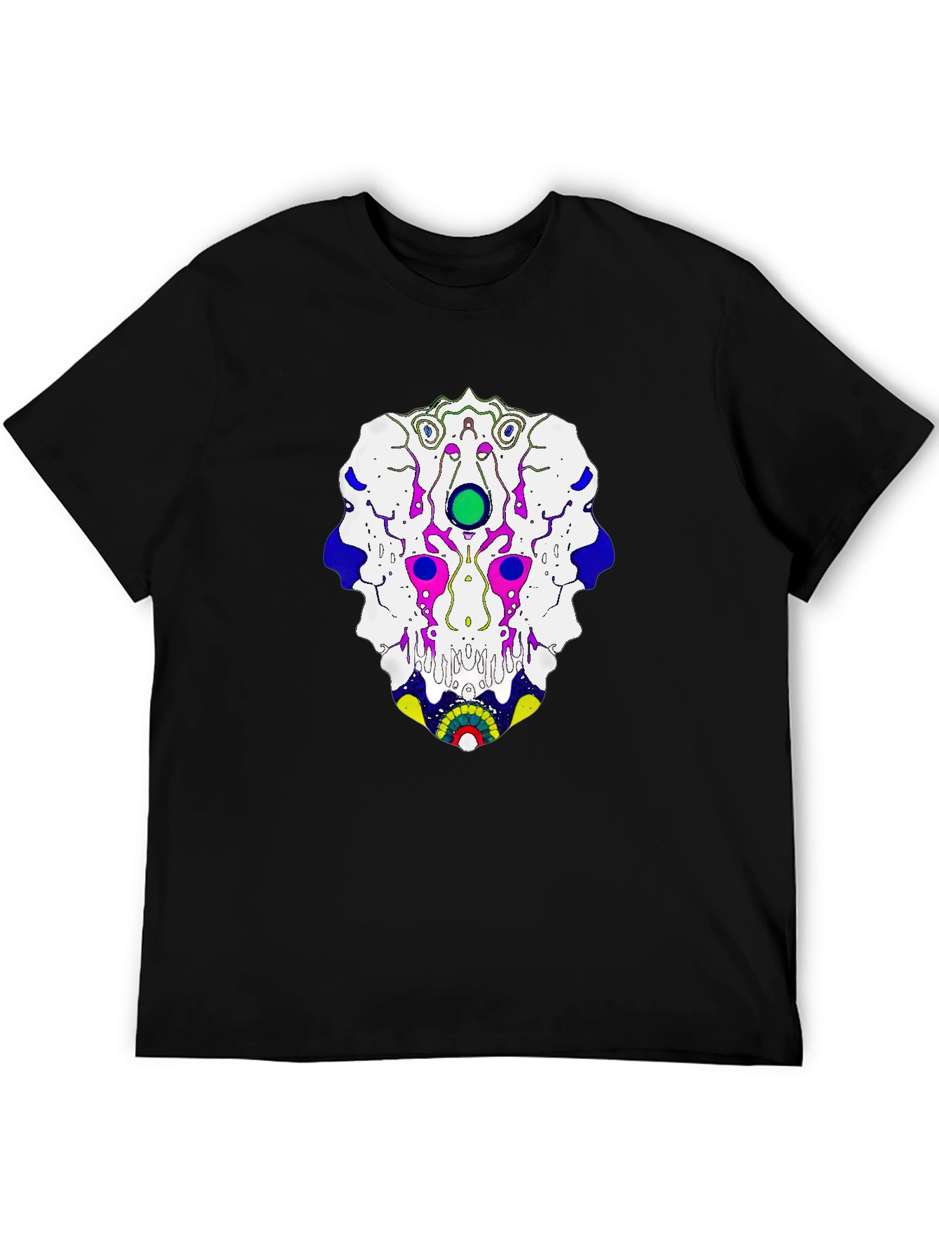Abstract Graphic Print T-Shirt - Black