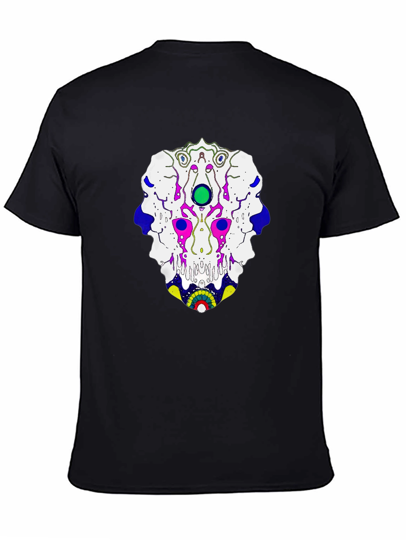 Abstract Graphic Print T-Shirt - Black