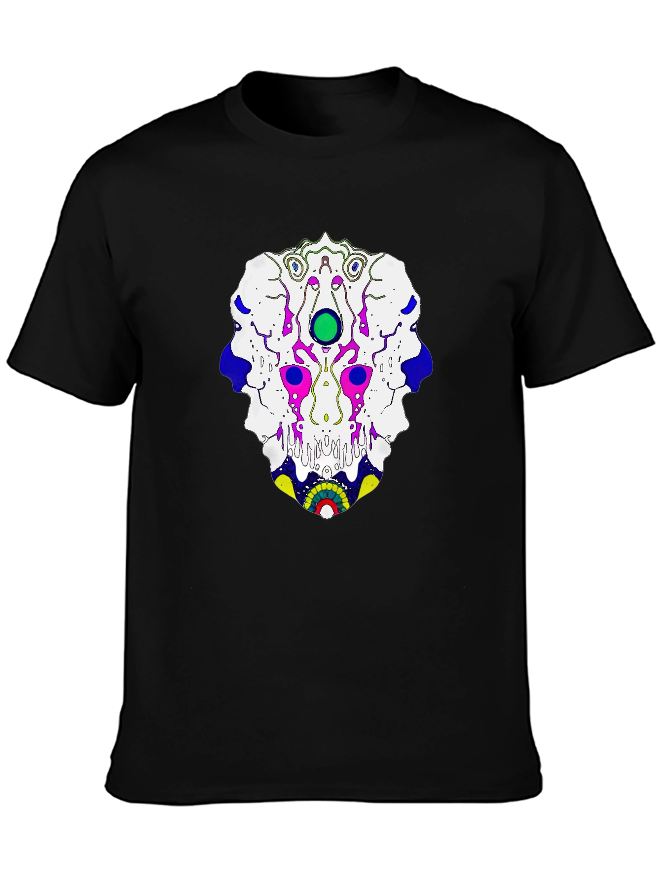 Abstract Graphic Print T-Shirt - Black