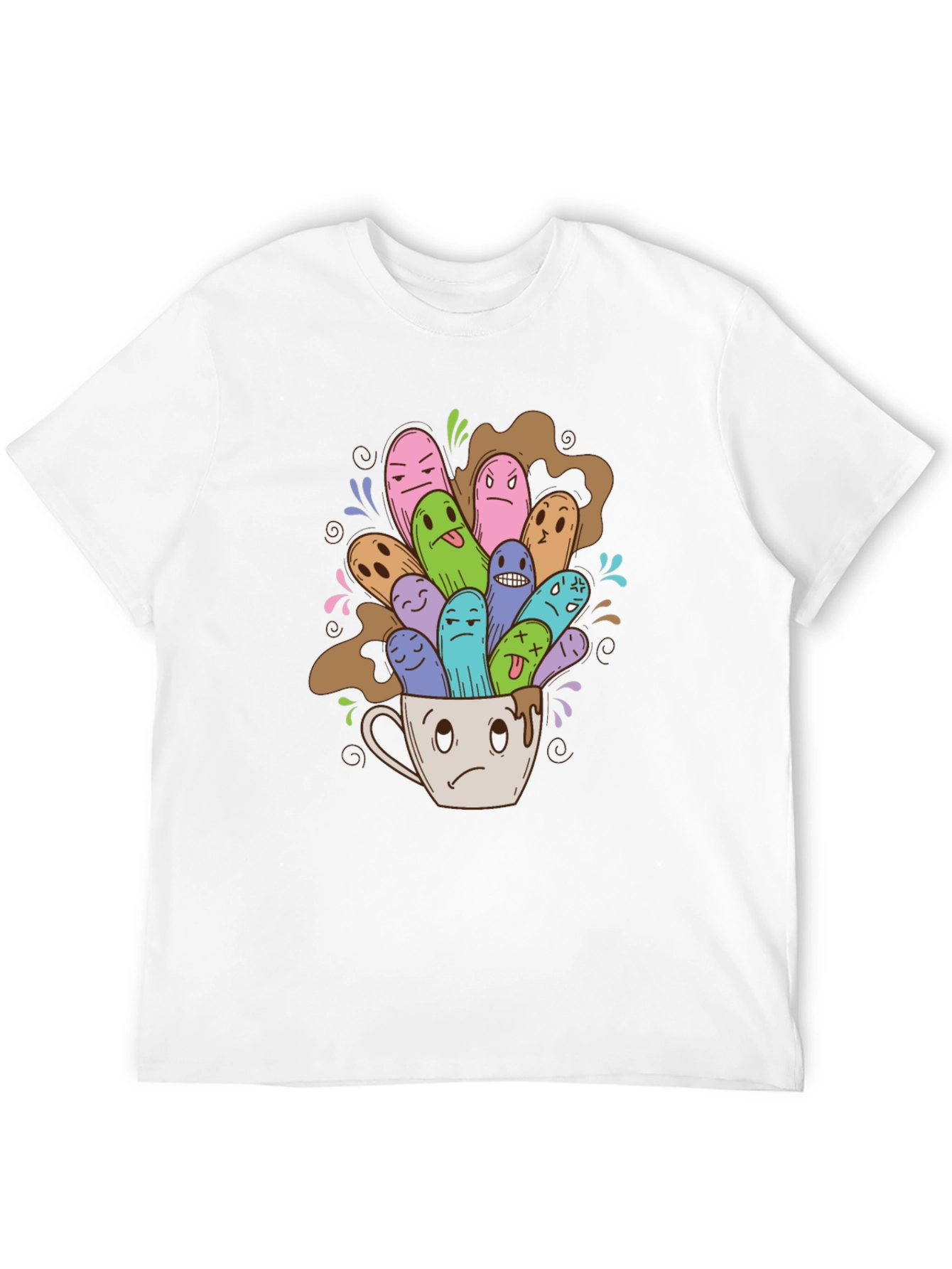 Quirky Coffee Monster Graphic Tee - Black