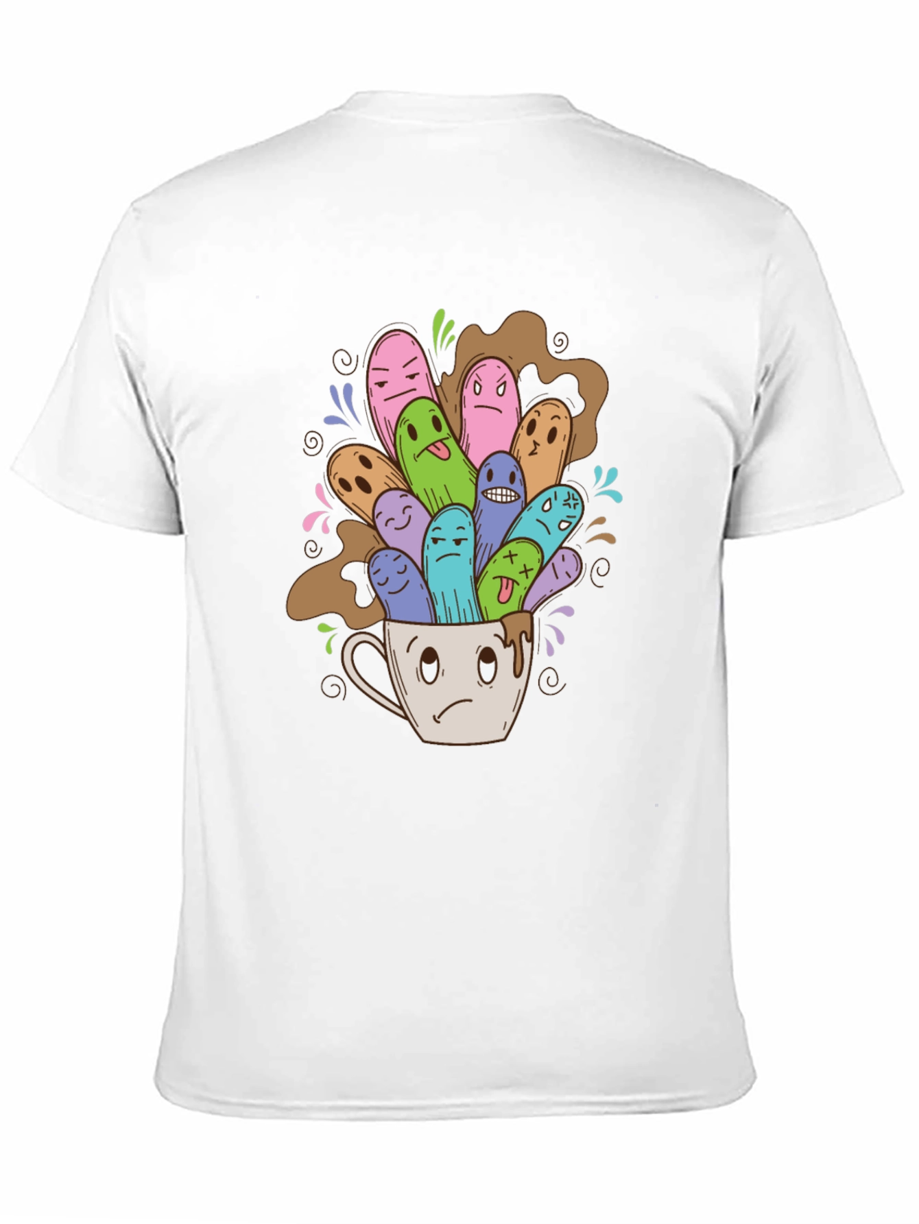 Quirky Coffee Monster Graphic Tee - Black
