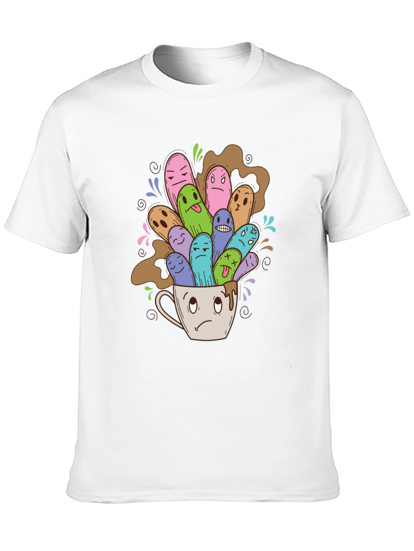 Quirky Coffee Monster Graphic Tee - Black