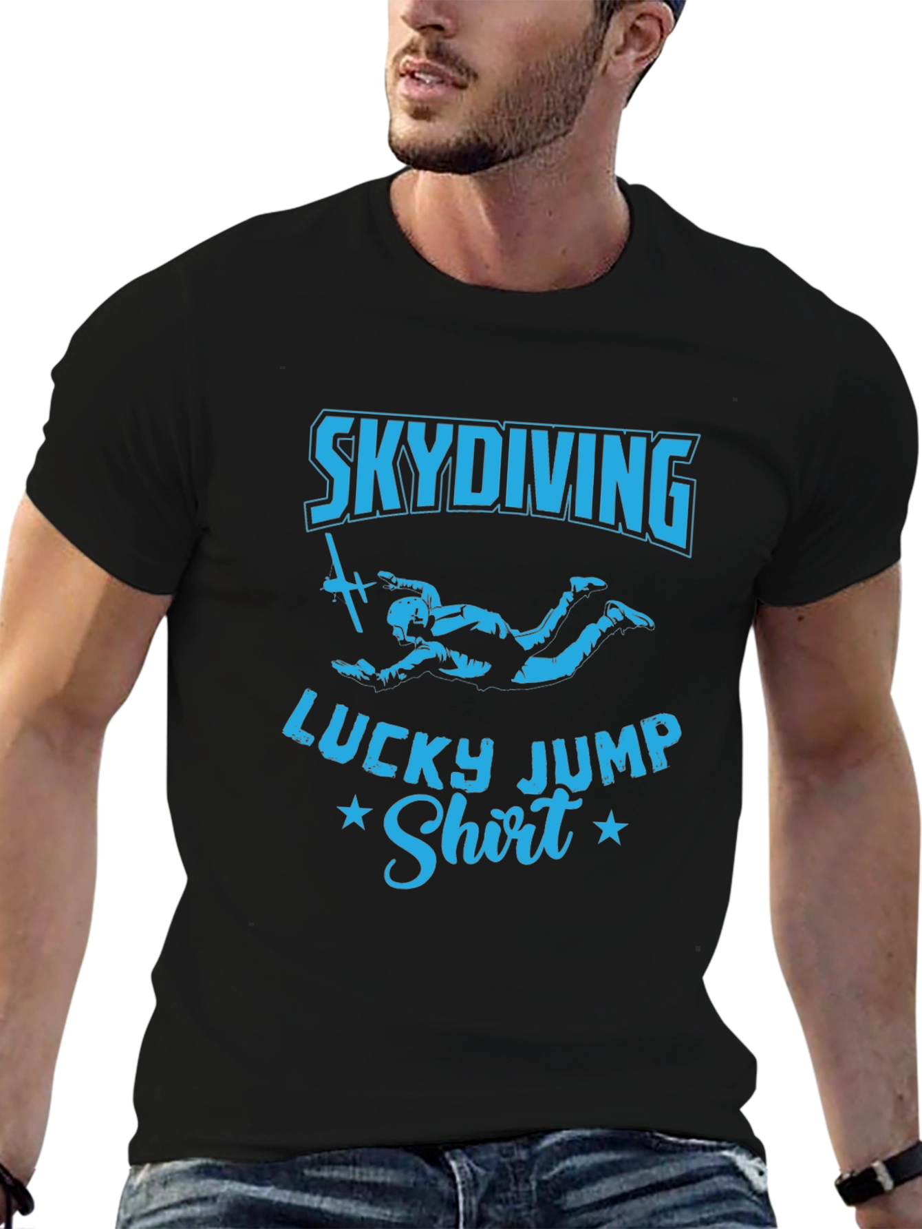 Skydiving Lucky Jump Shirt - Black Tee